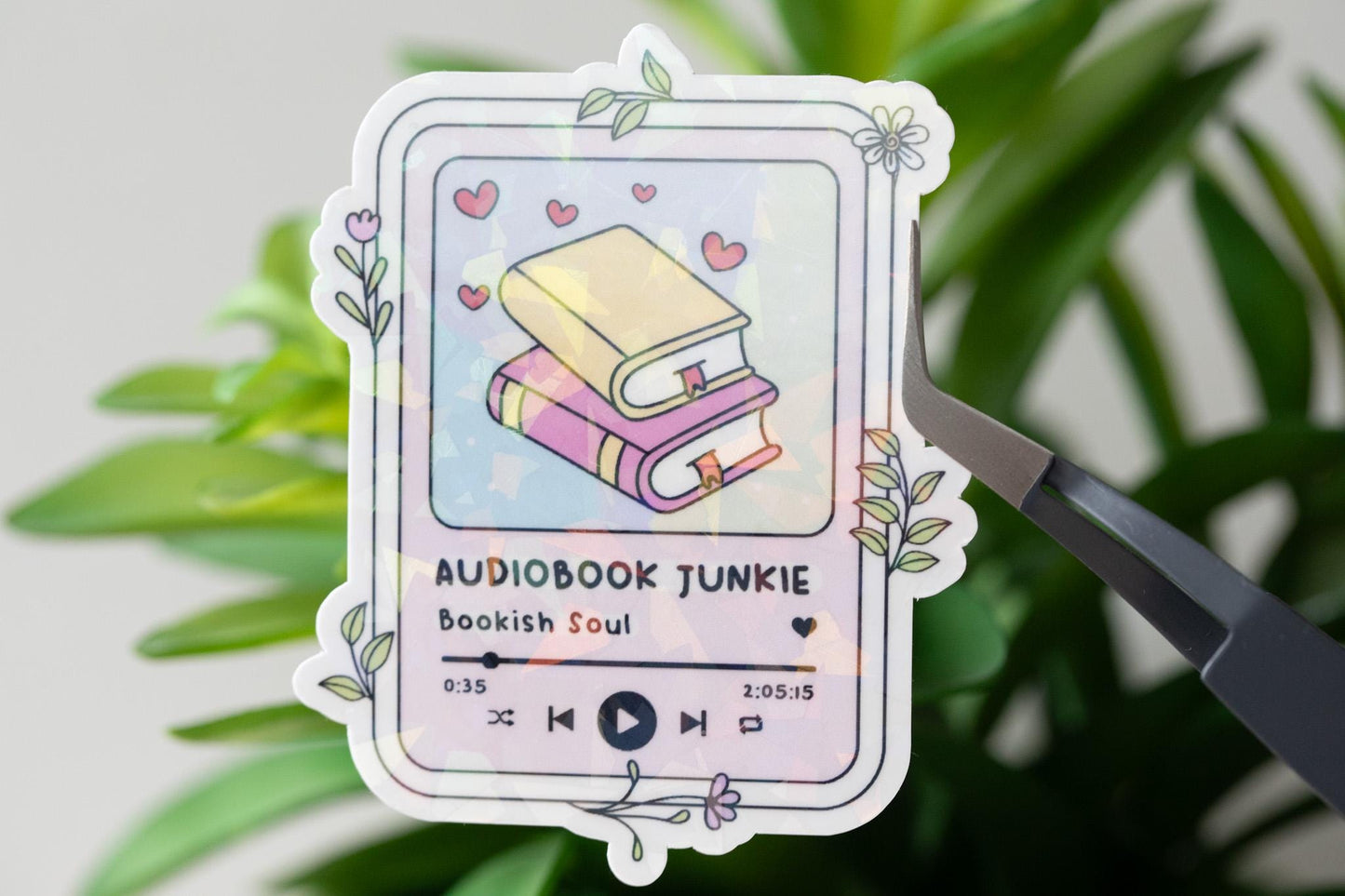 Audio Book Junkie Holographic Sticker