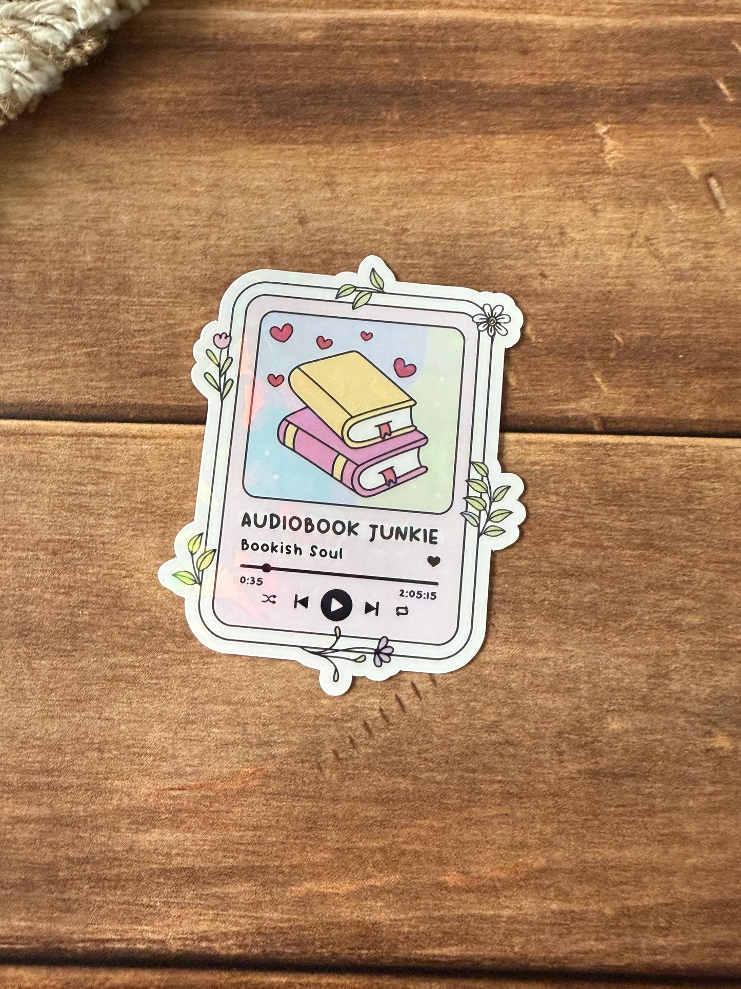Audio Book Junkie Holographic Sticker