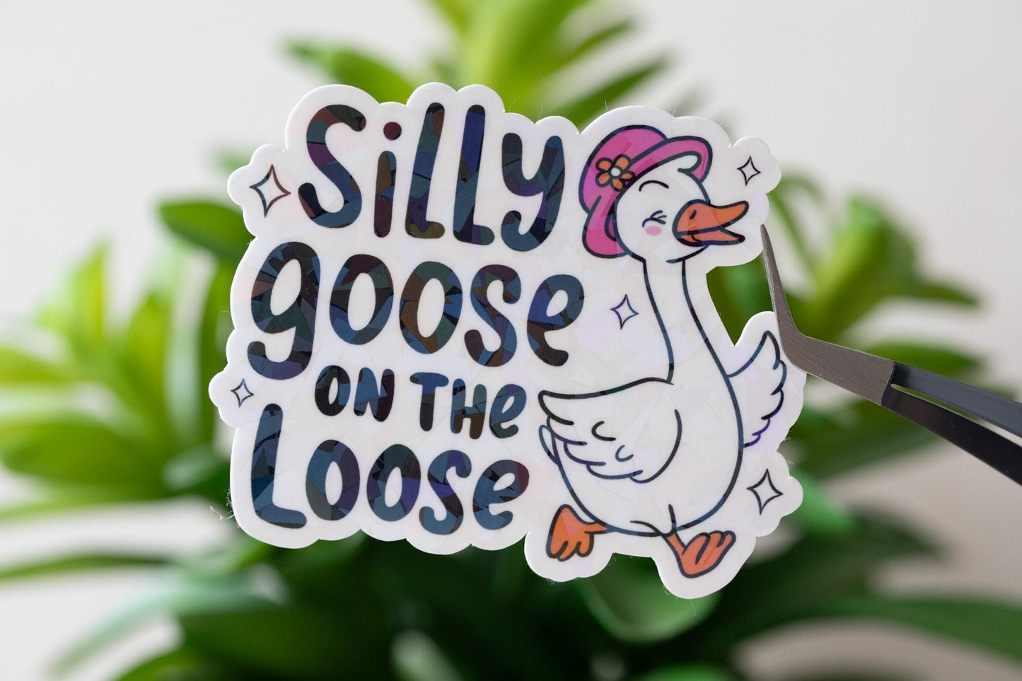 Silly Goose on the Loose Holographic Sticker