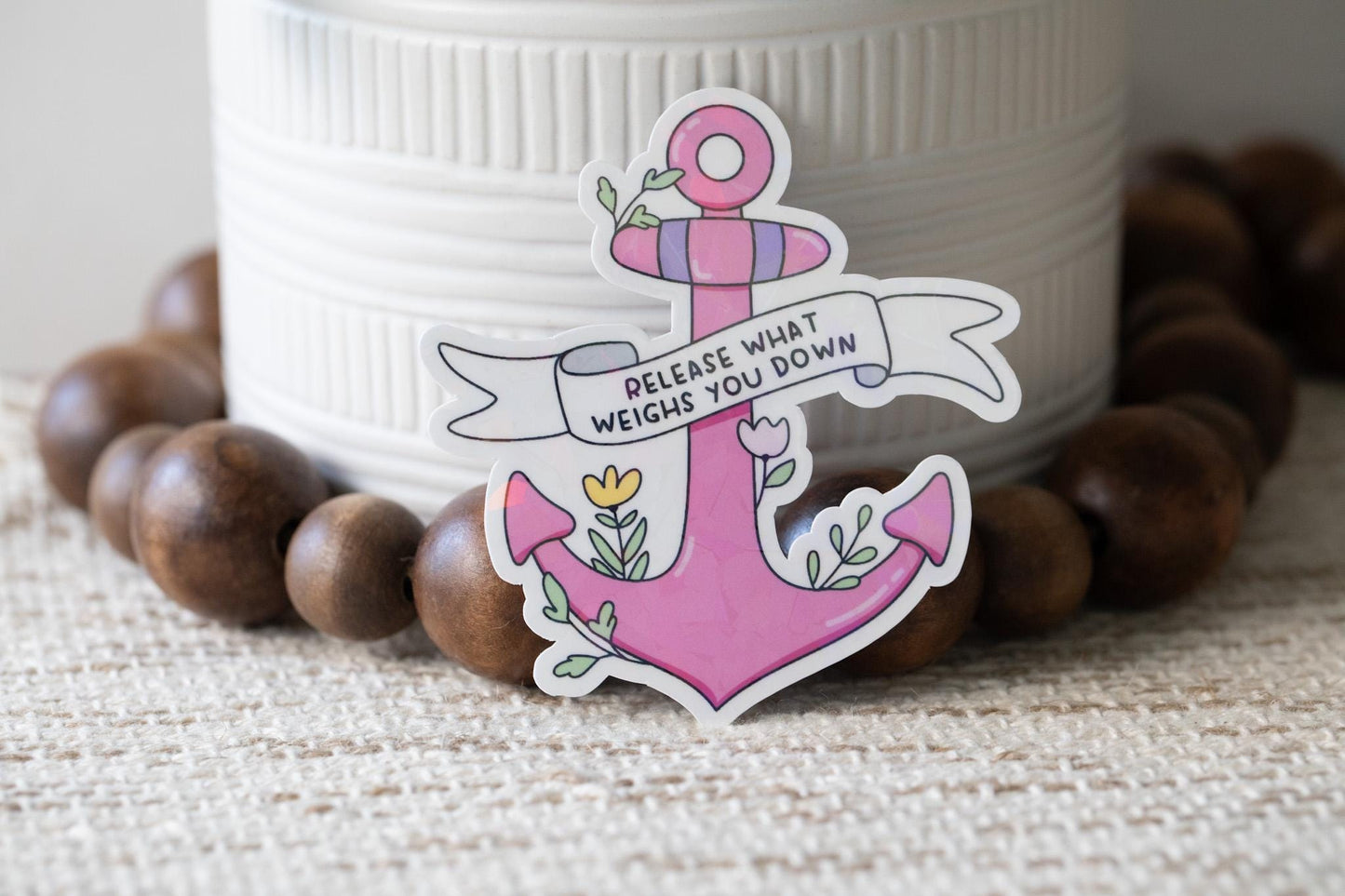 Release What Weighs You Down Holographic Sticker