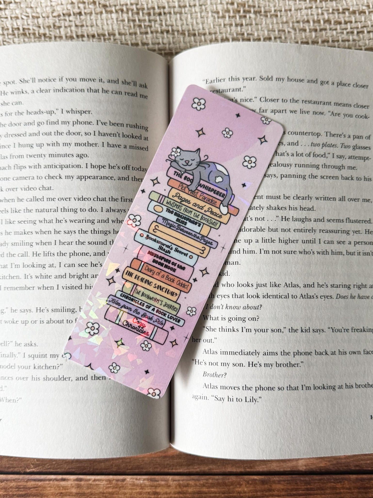 Pile of Books Bookmark Holographic Bookmark
