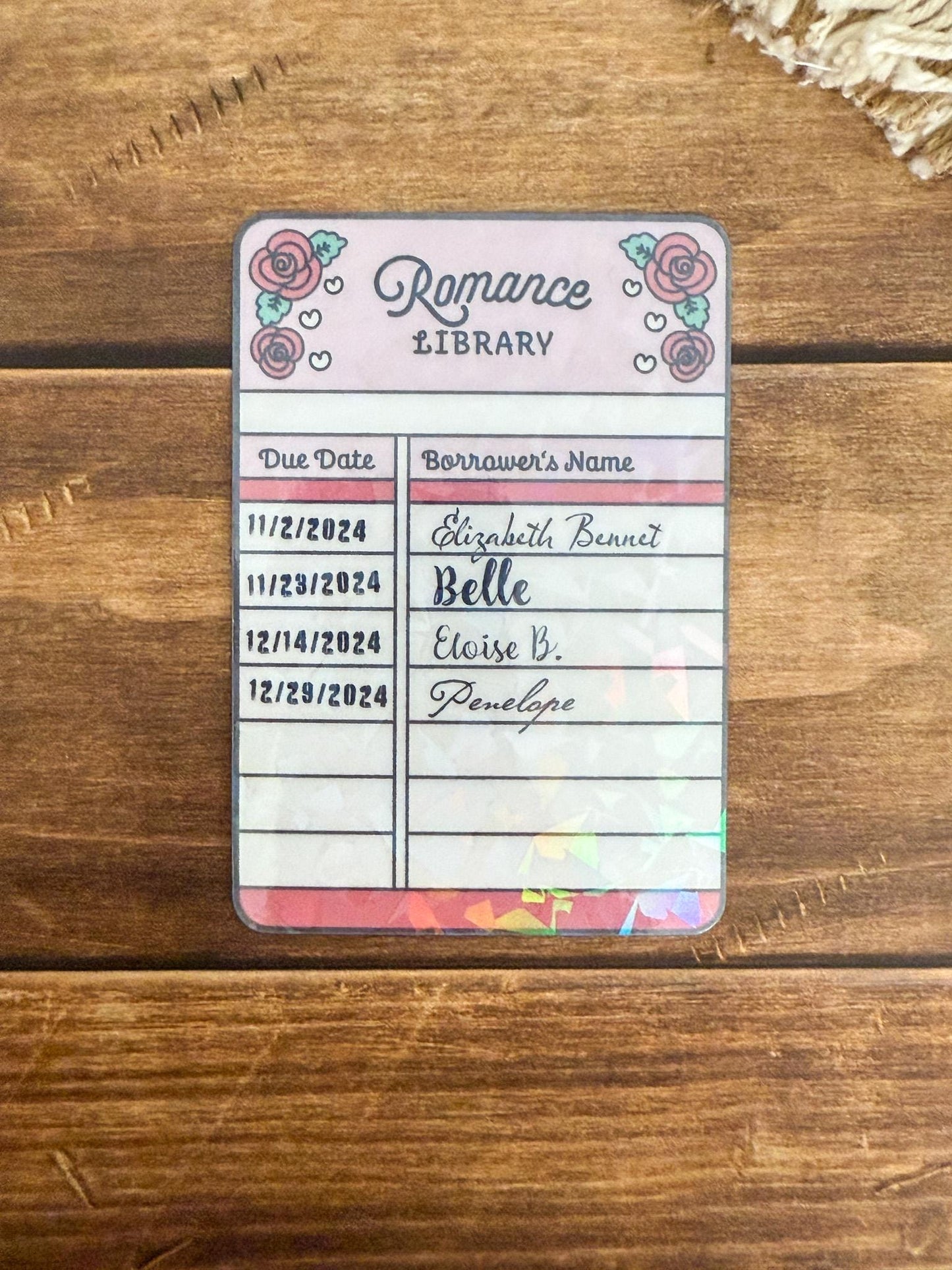 Library Card Bookmark Holographic Bookmark