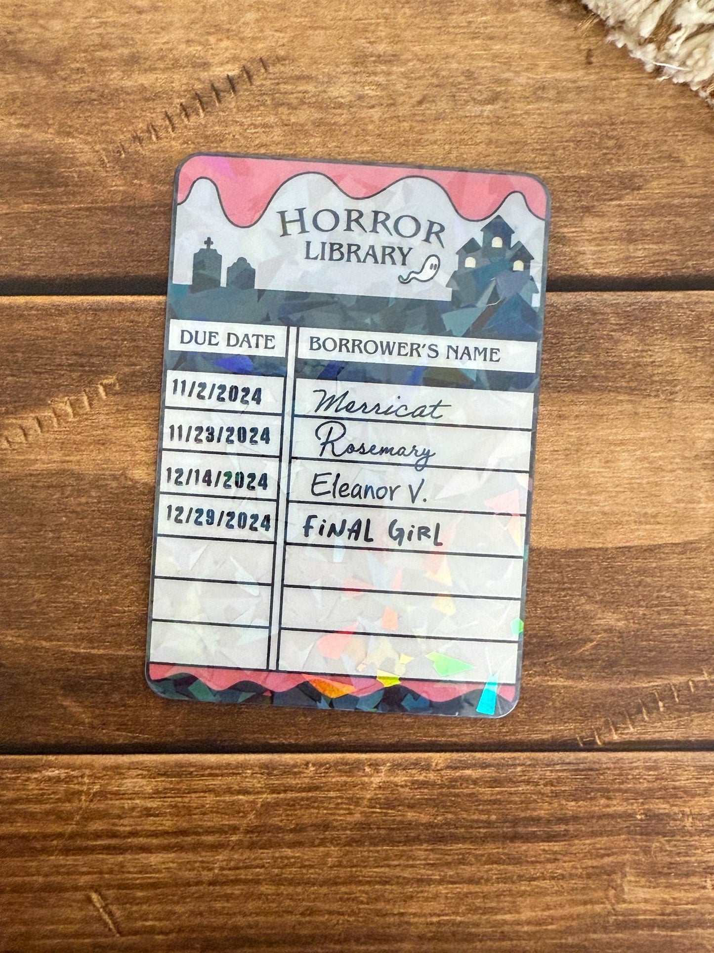 Library Card Bookmark Holographic Bookmark