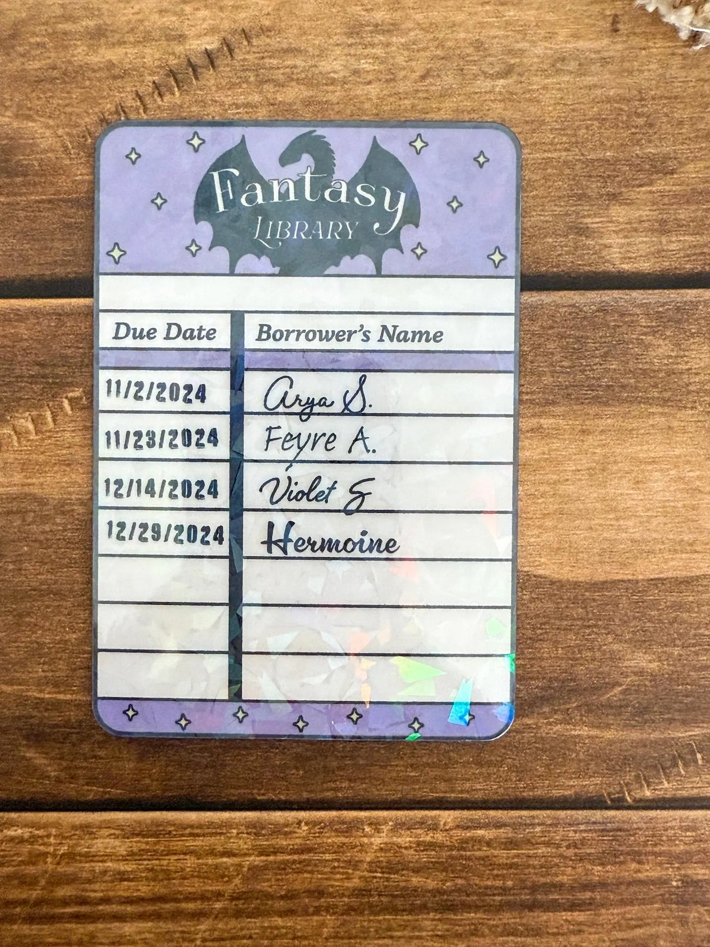 Library Card Bookmark Holographic Bookmark