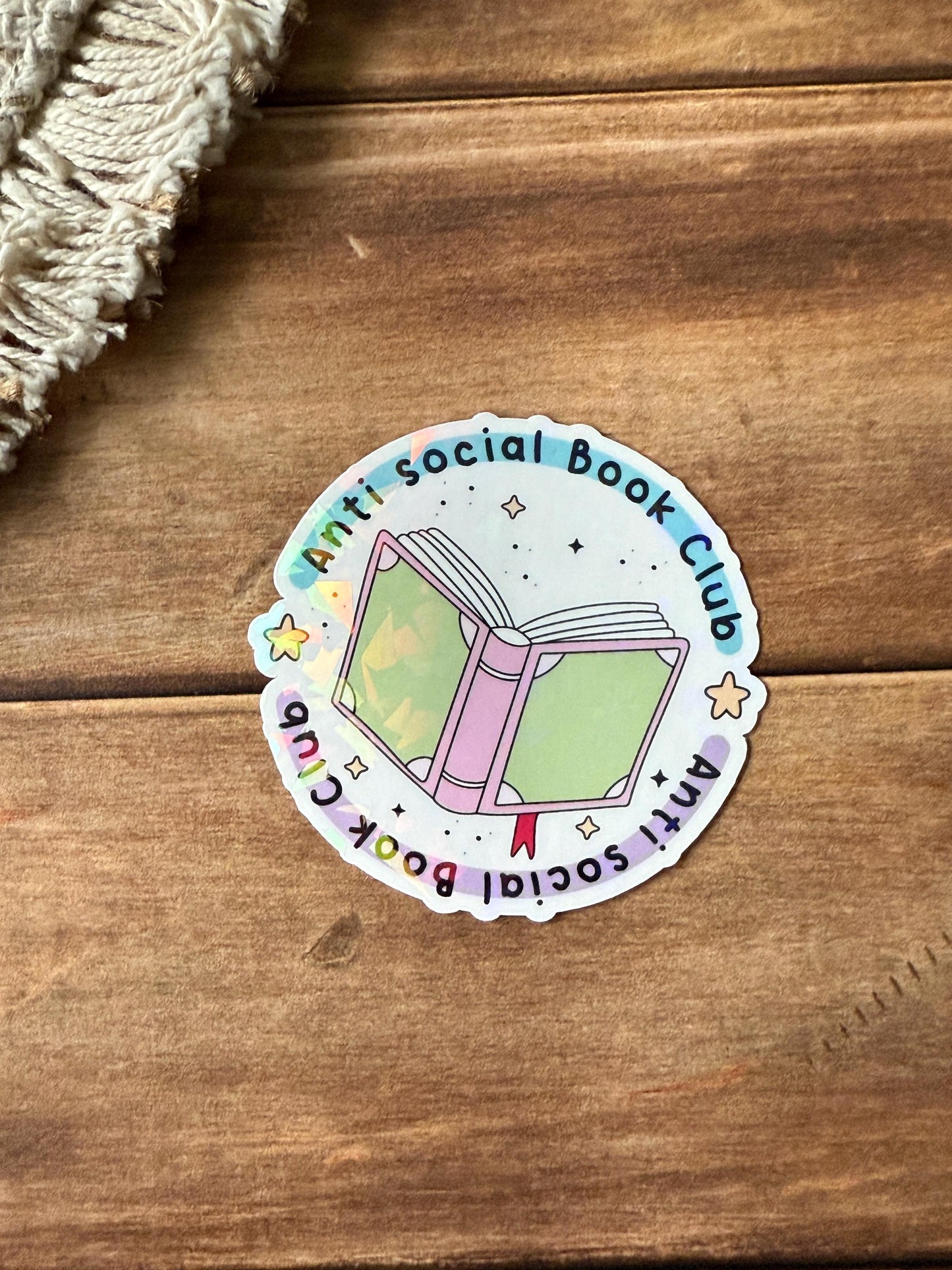 Anti Social Book Club Holographic Stickers