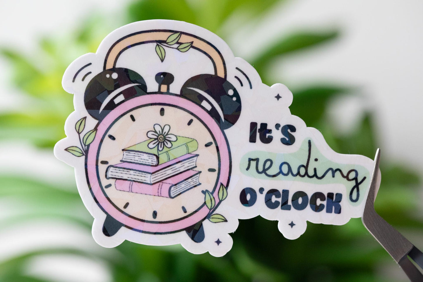 It's Reading O'Clock Holographic Sticker
