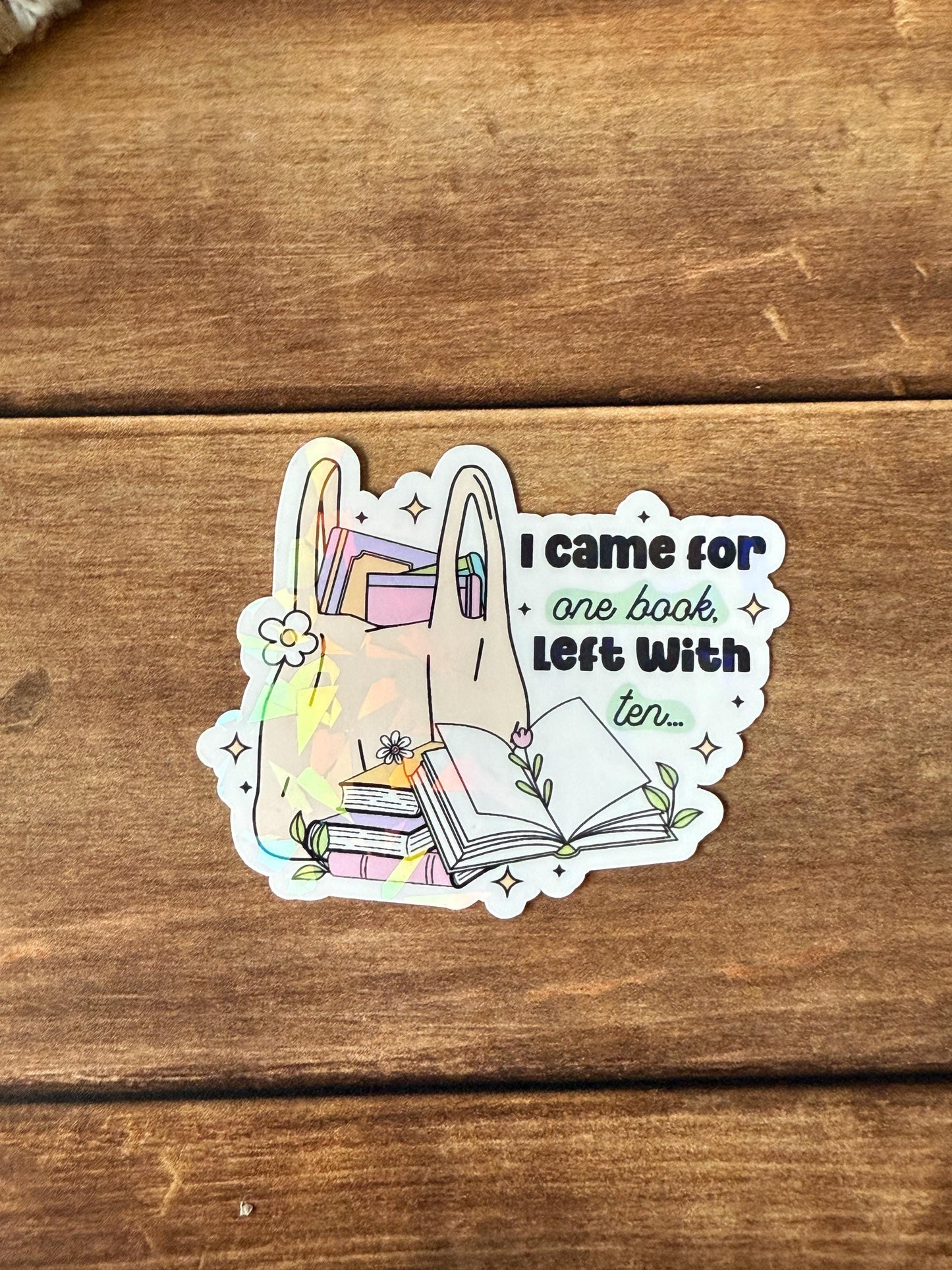 I Came for One Book Holographic Sticker