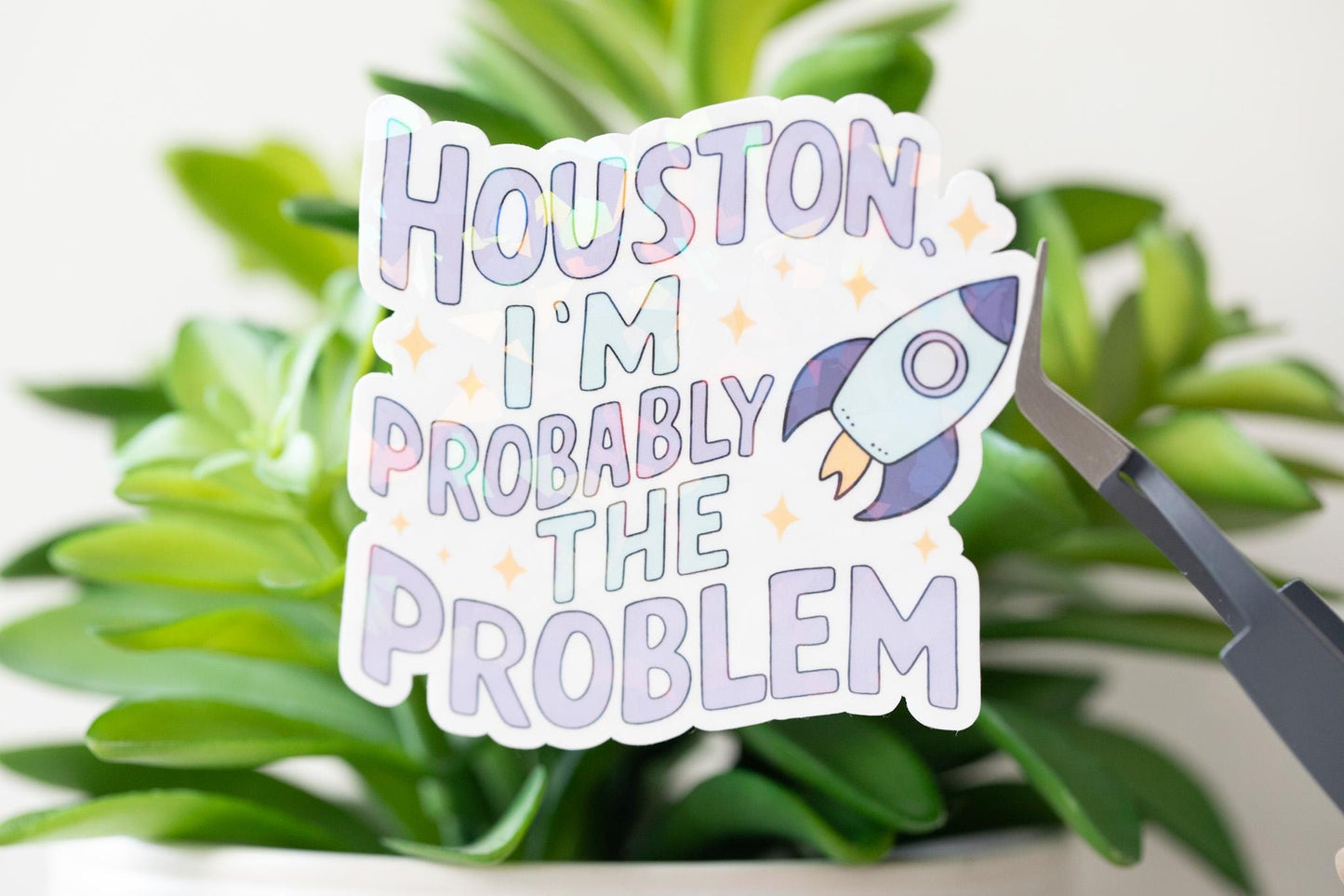 Houston I'm Probably the Problem Holographic Sticker