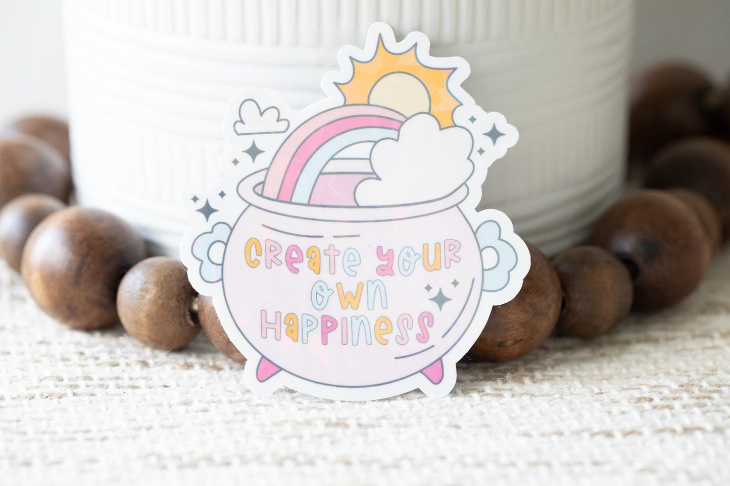 Create Your Own Happiness Holographic Sticker