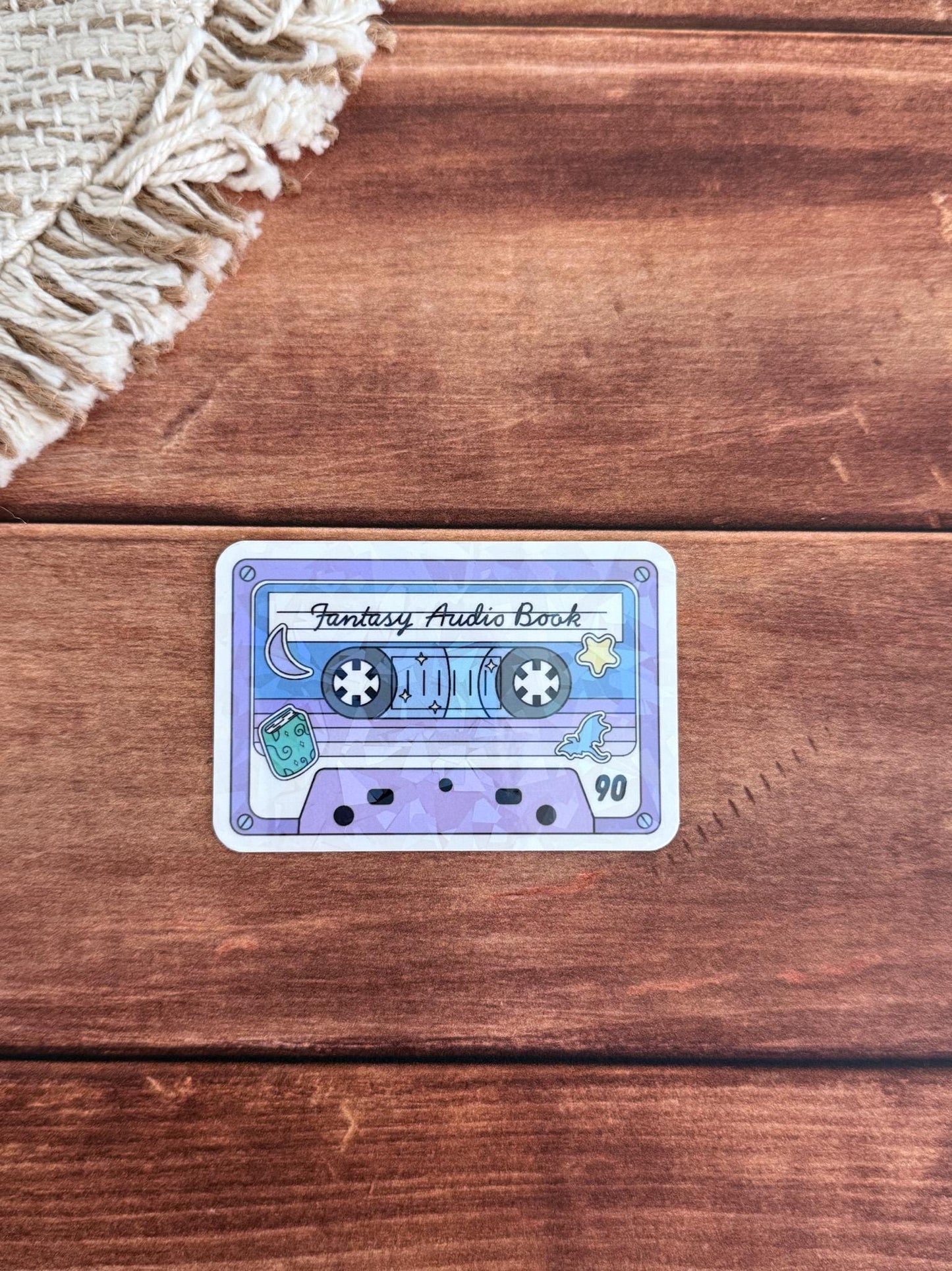 Bookish Audio Cassette Tape Holographic Sticker