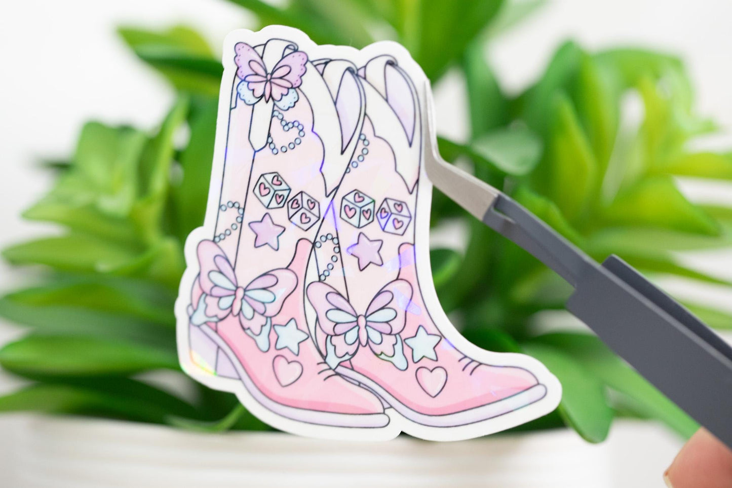 Lover Cowboy Boots Holographic Sticker