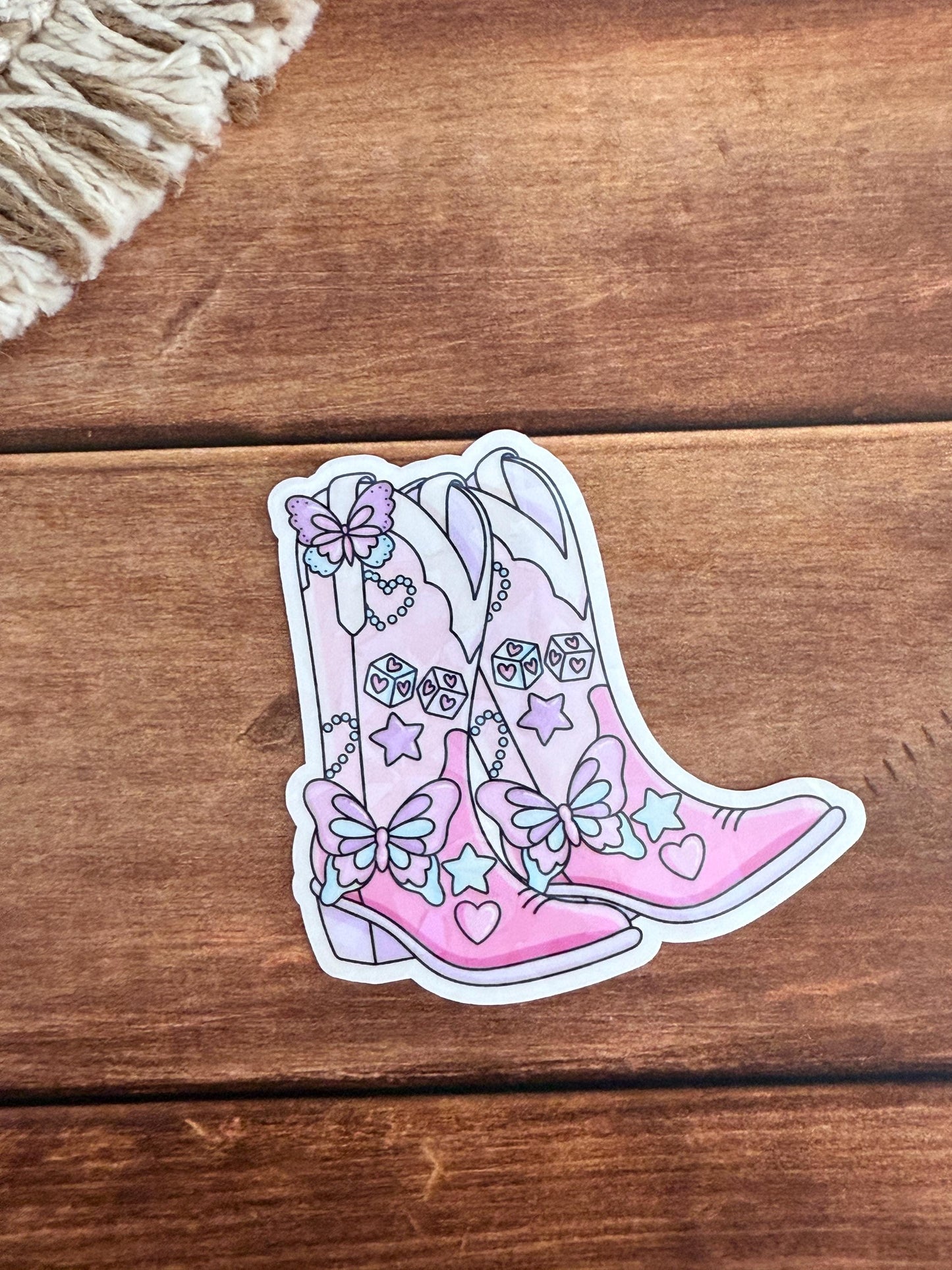 Lover Cowboy Boots Holographic Sticker
