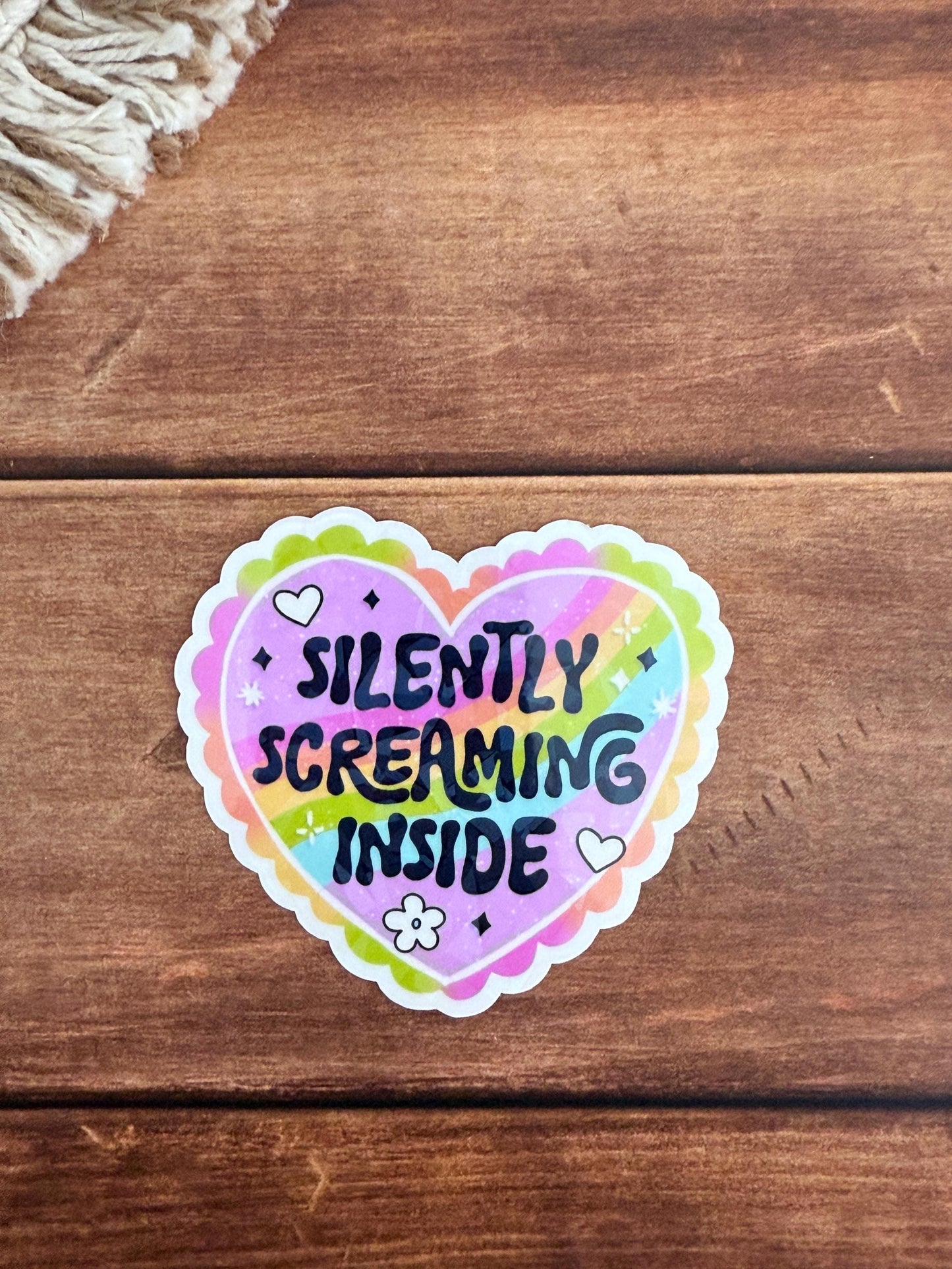 Silently Screaming Inside Holographic Sticker
