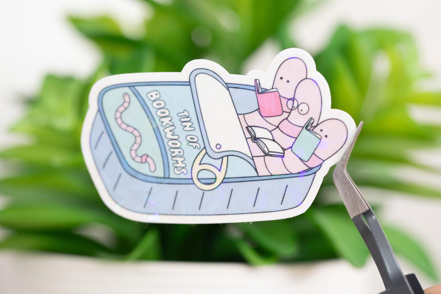 Tin of BookwormsHolographic Sticker
