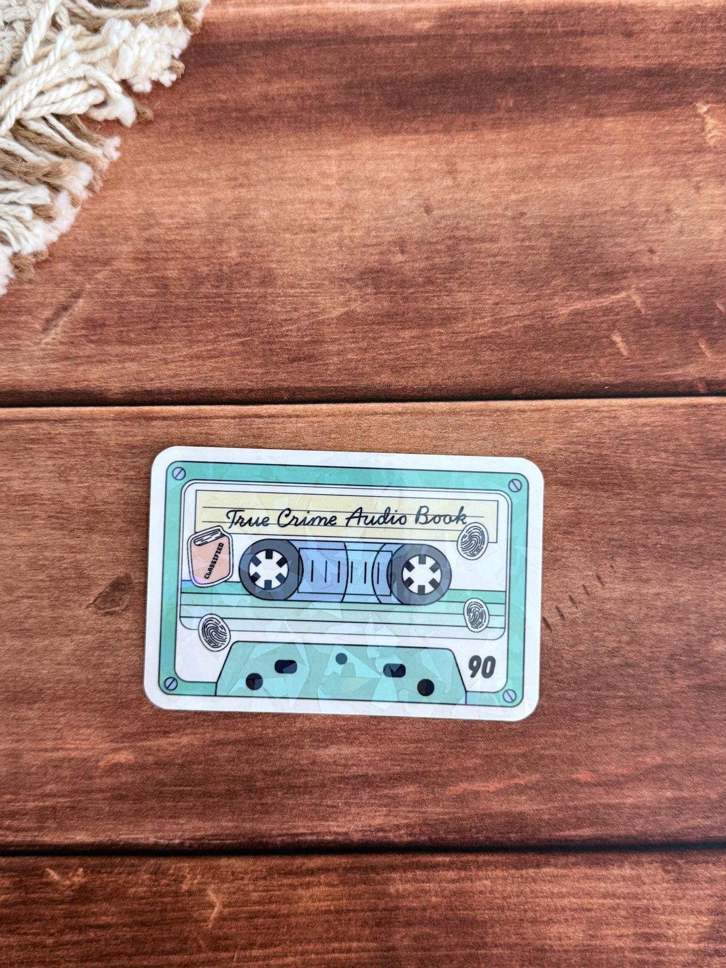 Bookish Audio Cassette Tape Holographic Sticker