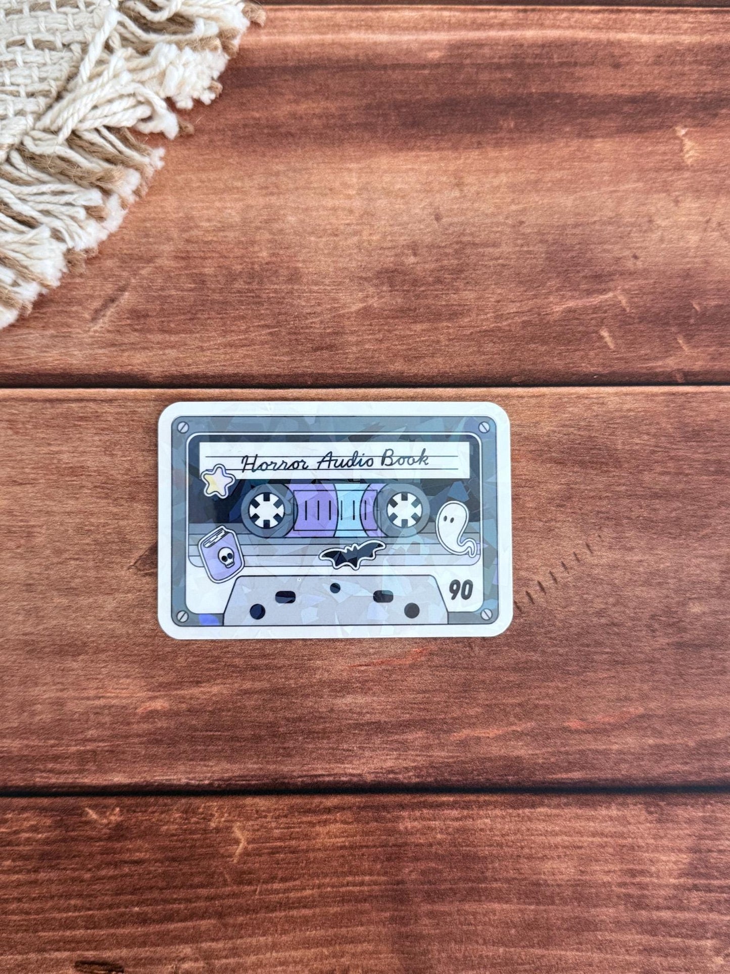 Bookish Audio Cassette Tape Holographic Sticker
