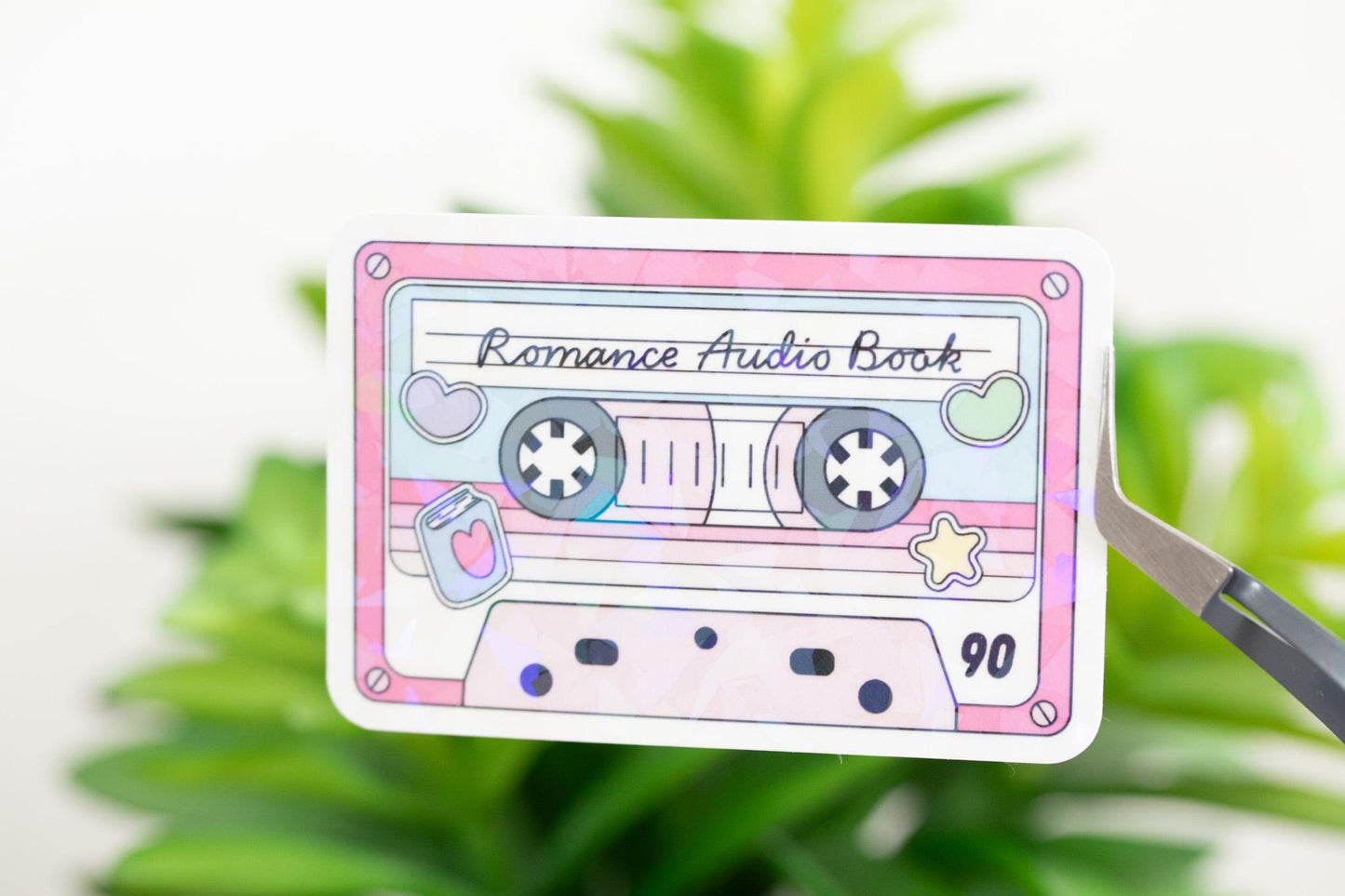 Bookish Audio Cassette Tape Holographic Sticker