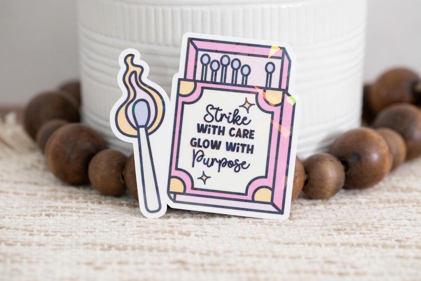 Strike with Care Glow with Purpose Holographic Sticker