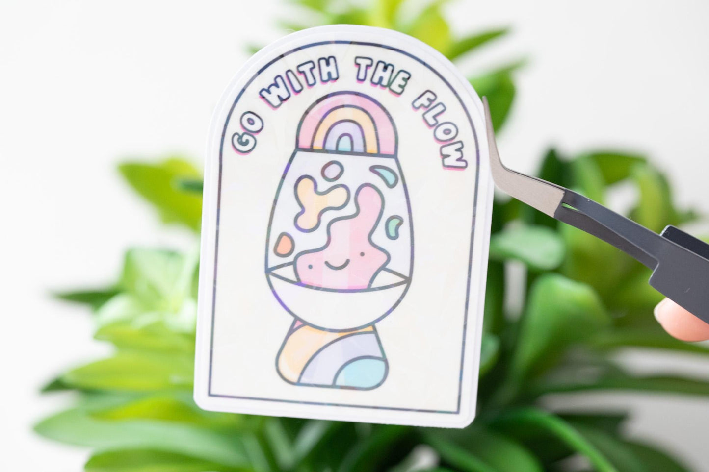 Go with the Flow Holographic Sticker