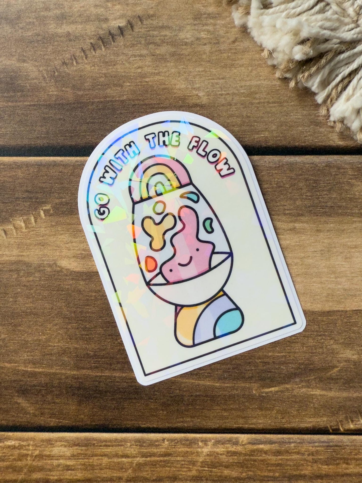 Go with the Flow Holographic Sticker