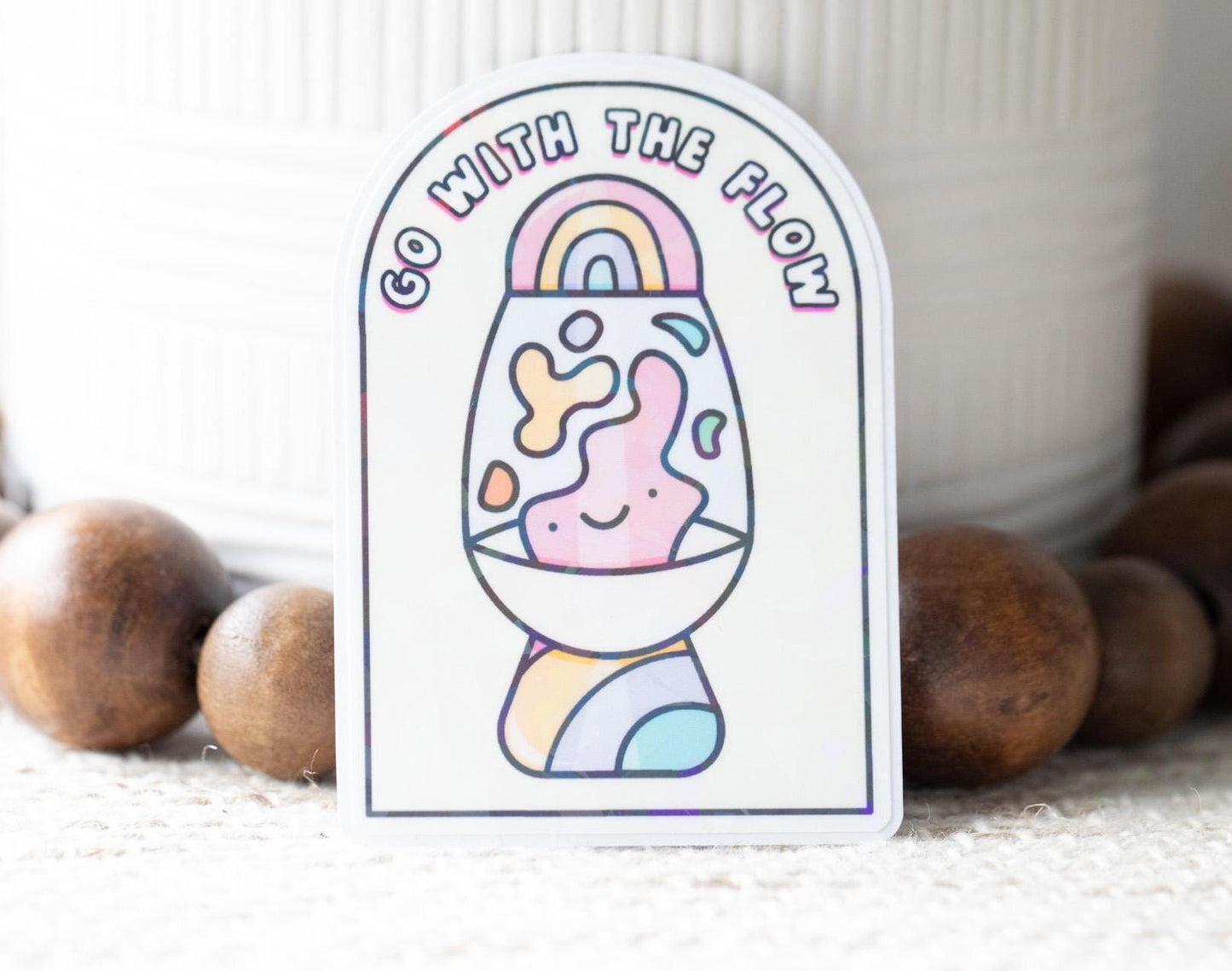 Go with the Flow Holographic Sticker