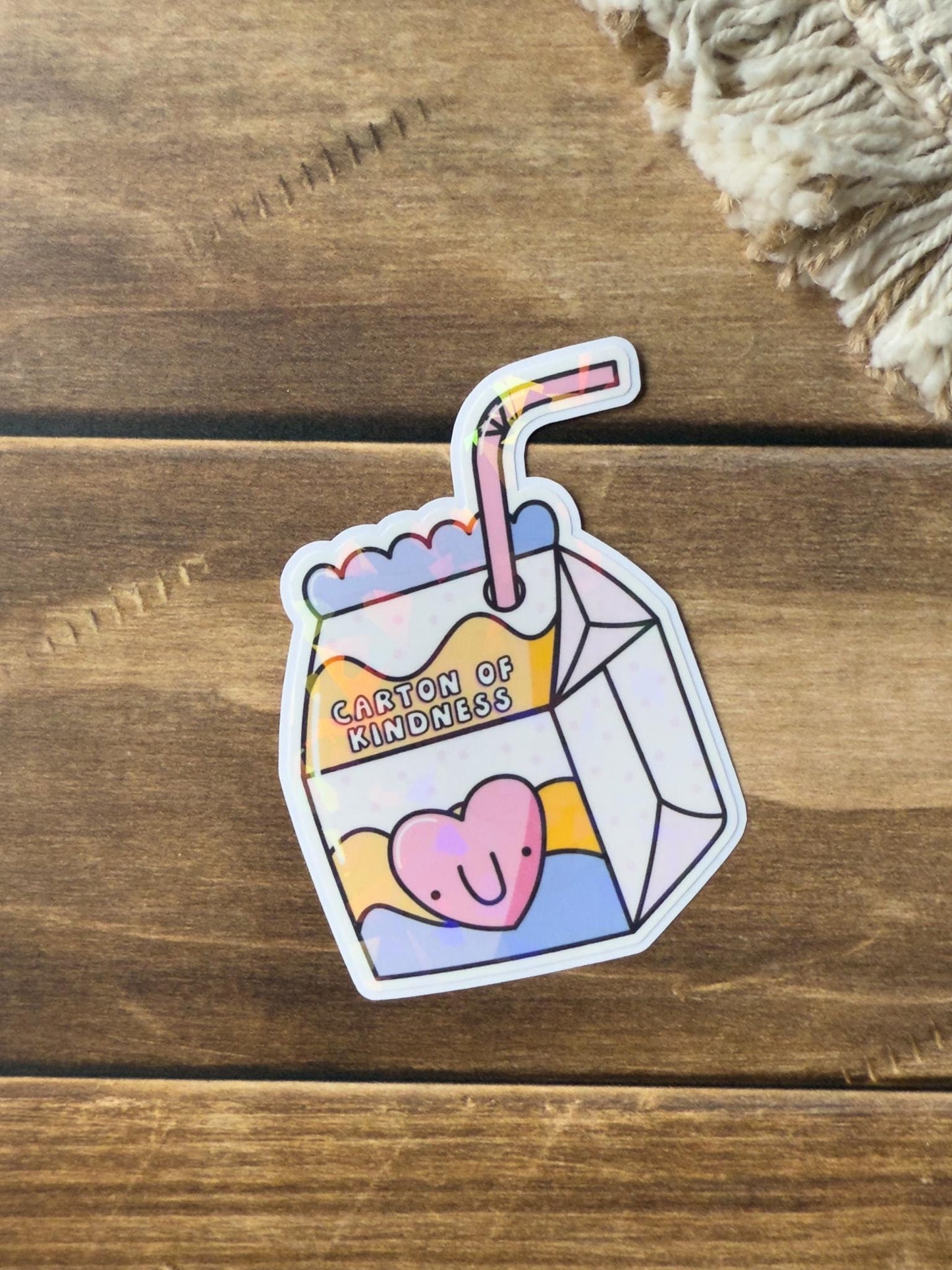 Carton of Kindness Holographic Sticker