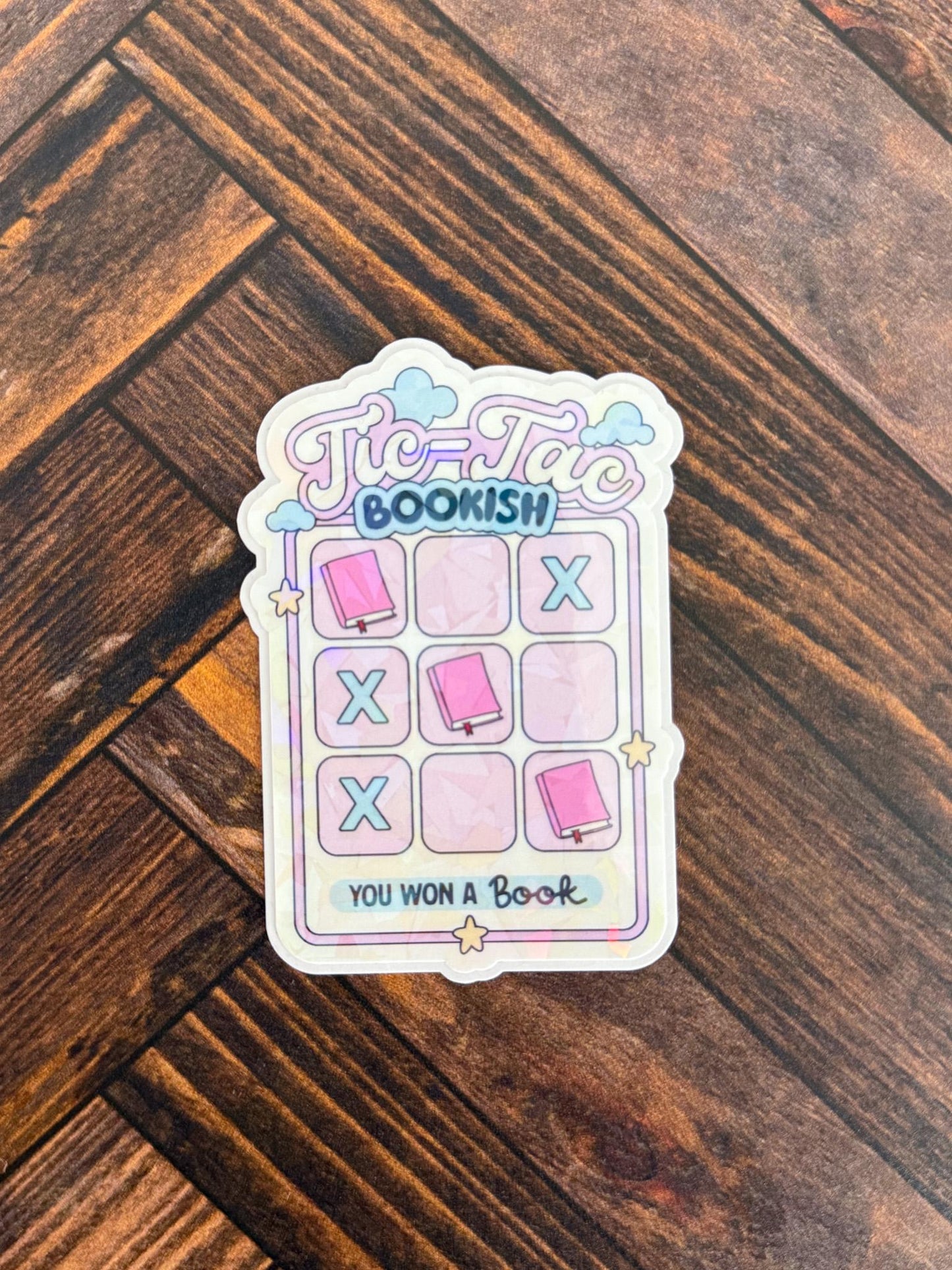 Tic Tac Bookish Holographic Sticker