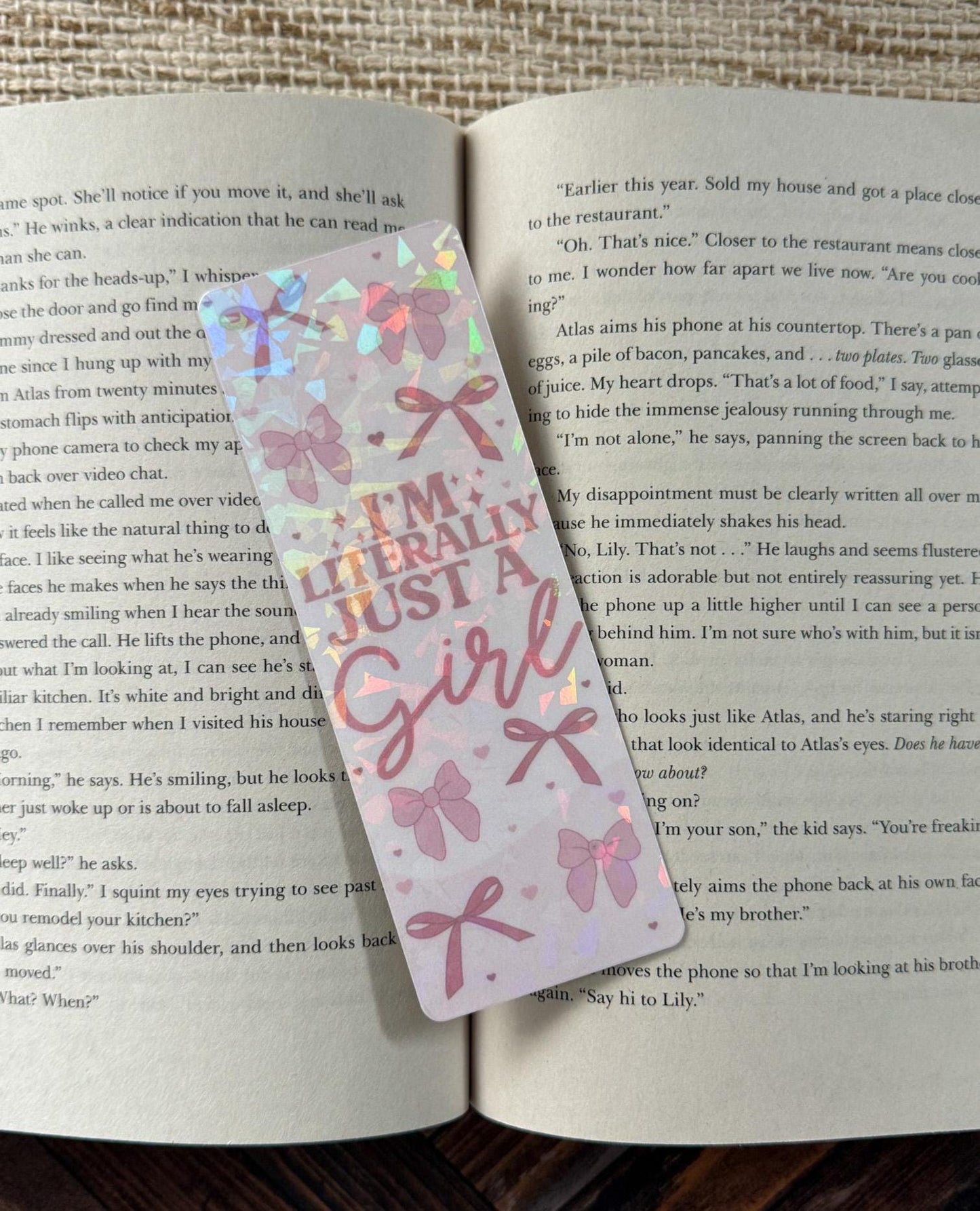 Just a Girl Bookish Bookmarks | Espresso Martini | Perfume Lipstick Holographic Bookmark