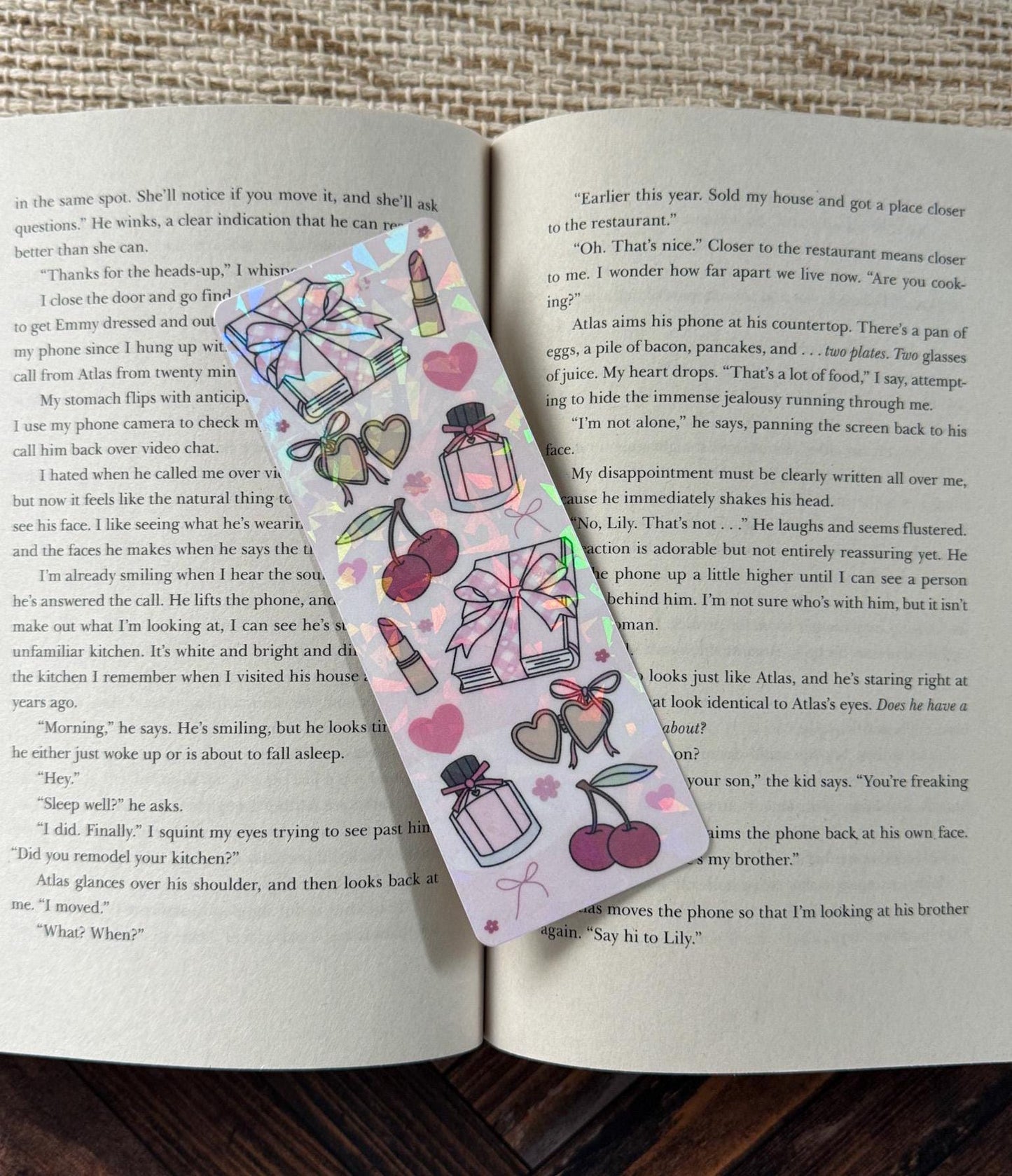 Just a Girl Bookish Bookmarks | Espresso Martini | Perfume Lipstick Holographic Bookmark