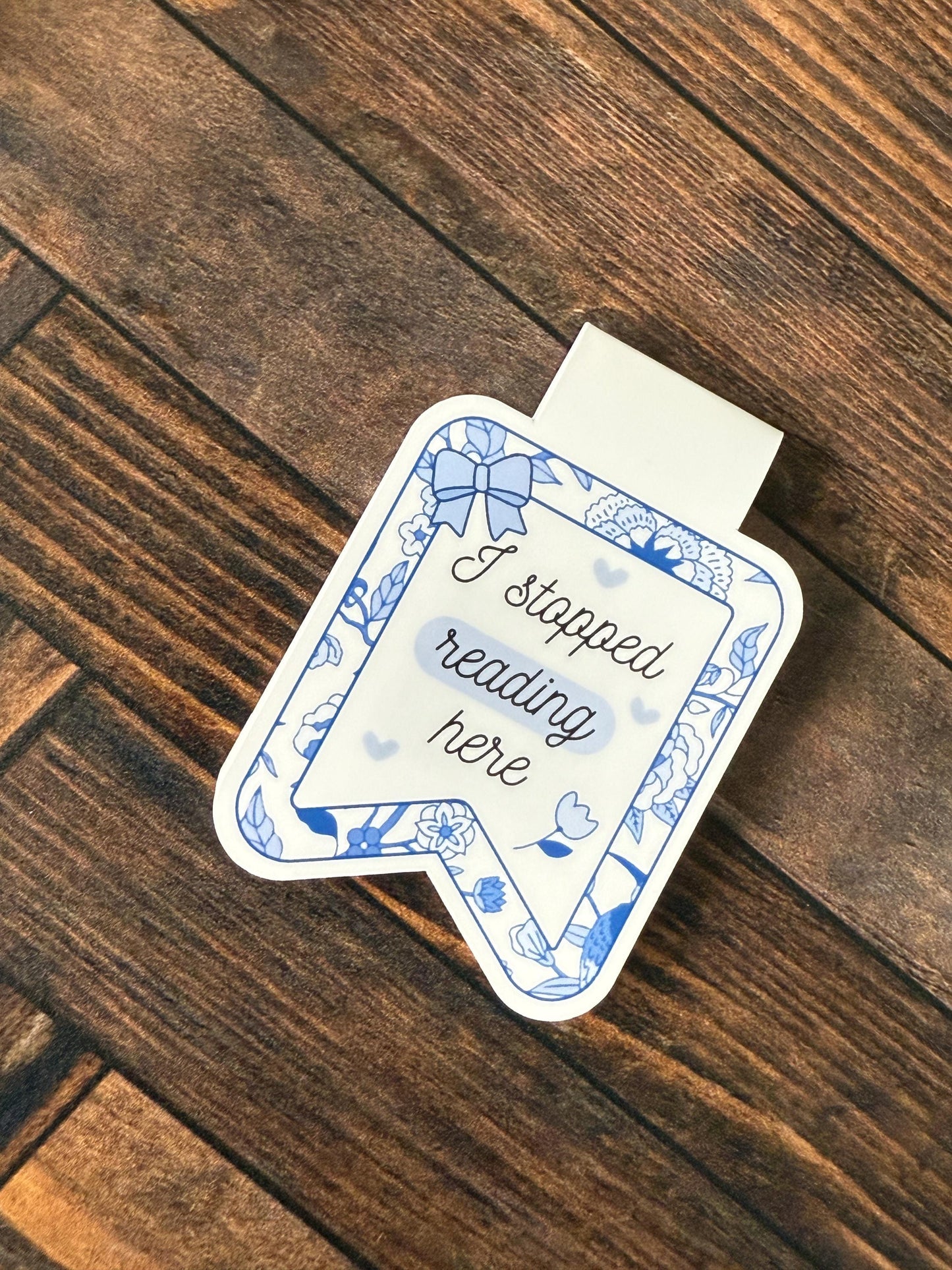 I Stopped Reading Here Coquette Chinoiserie Magnetic Bookmark