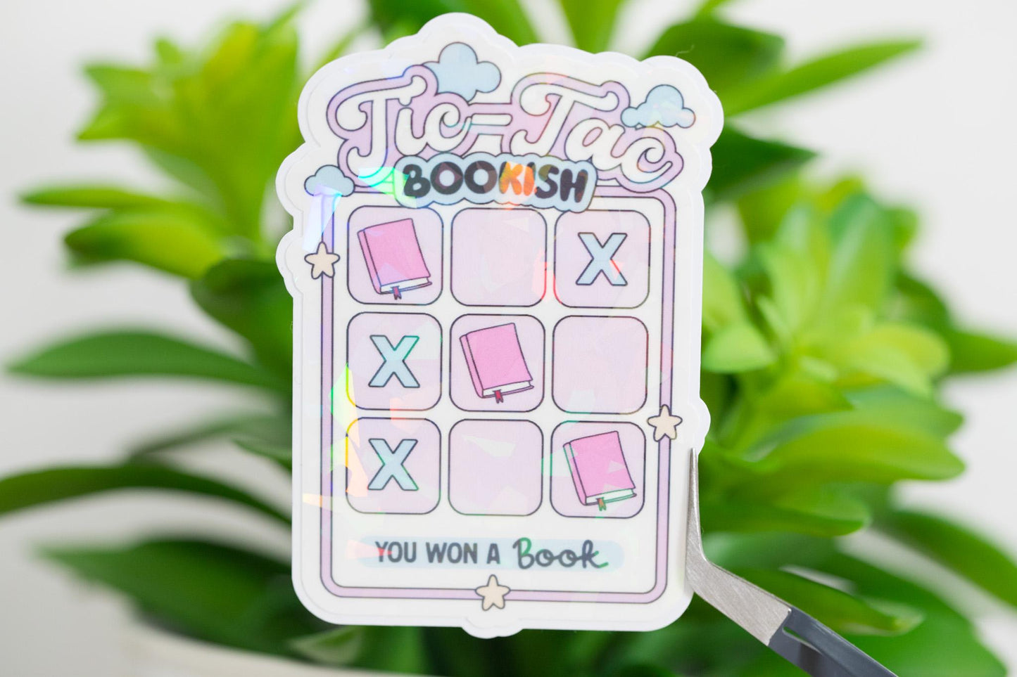 Tic Tac Bookish Holographic Sticker