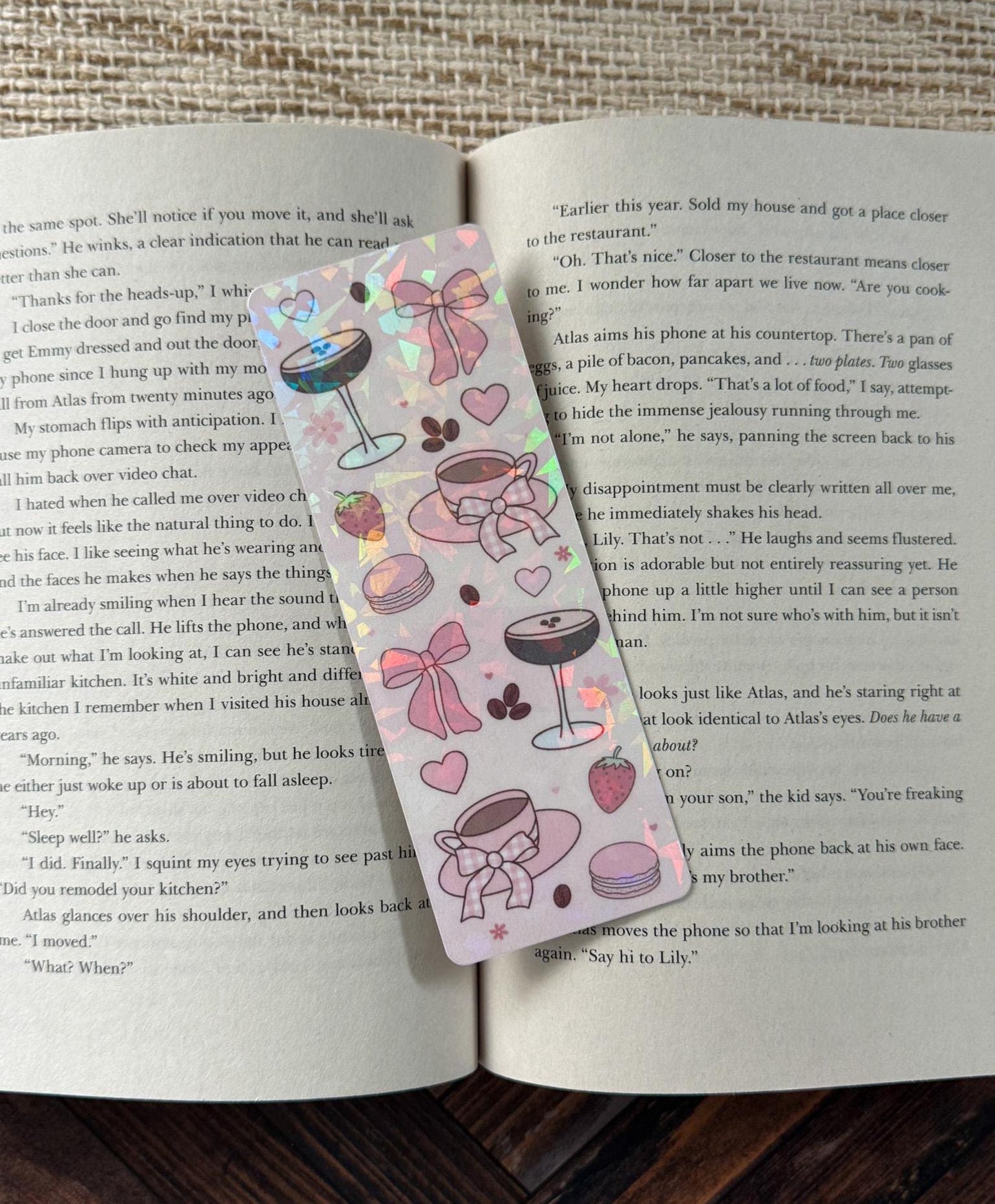 Just a Girl Bookish Bookmarks | Espresso Martini | Perfume Lipstick Holographic Bookmark