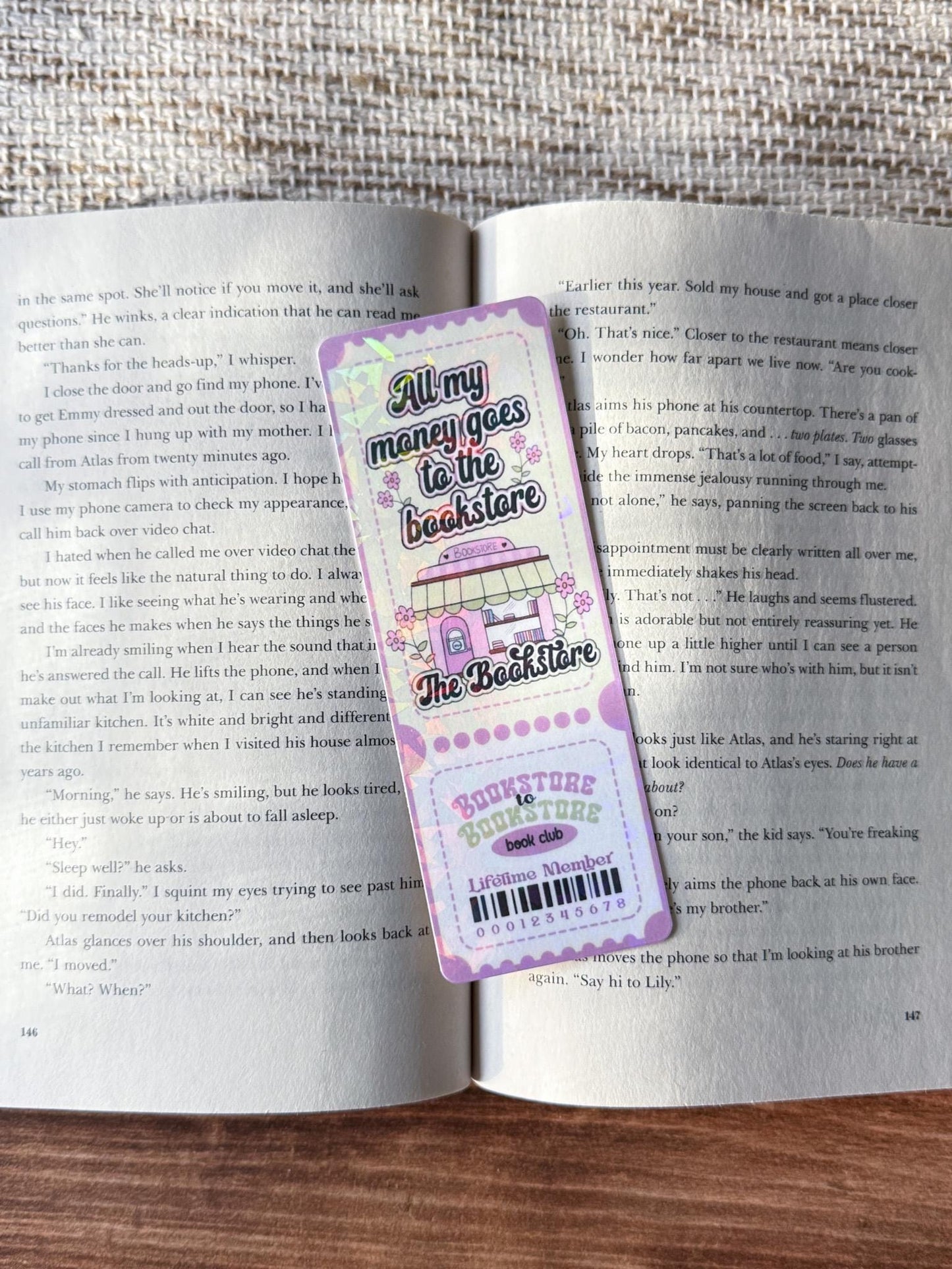All My Money Goes To The Bookstore Holographic Bookmark