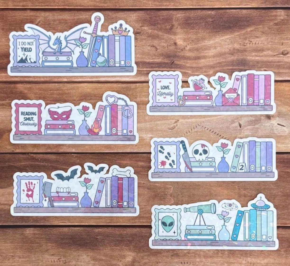 Bookish Bookshelf Holographic Bookmark