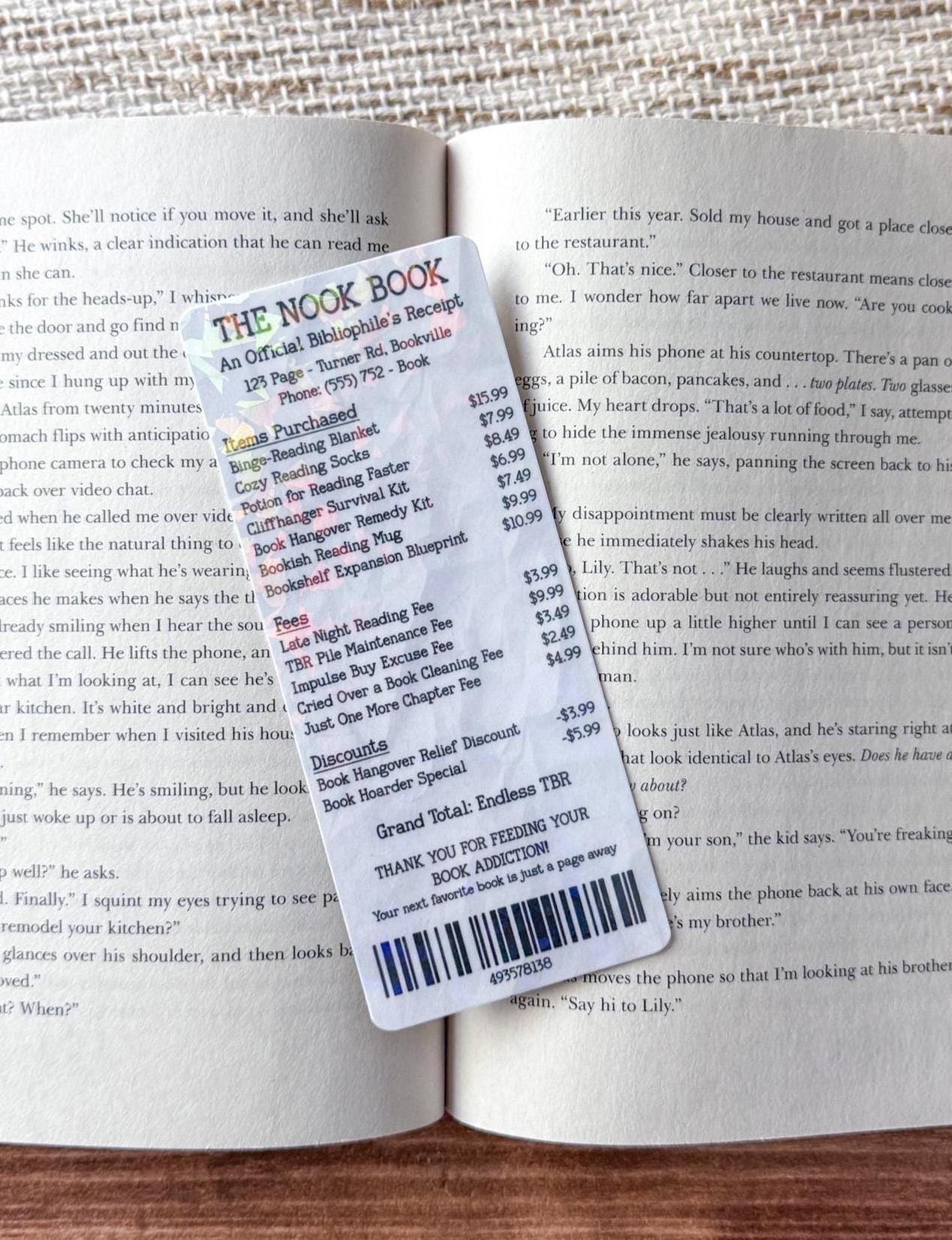 Book Receipt Bookmark Holographic Bookmark