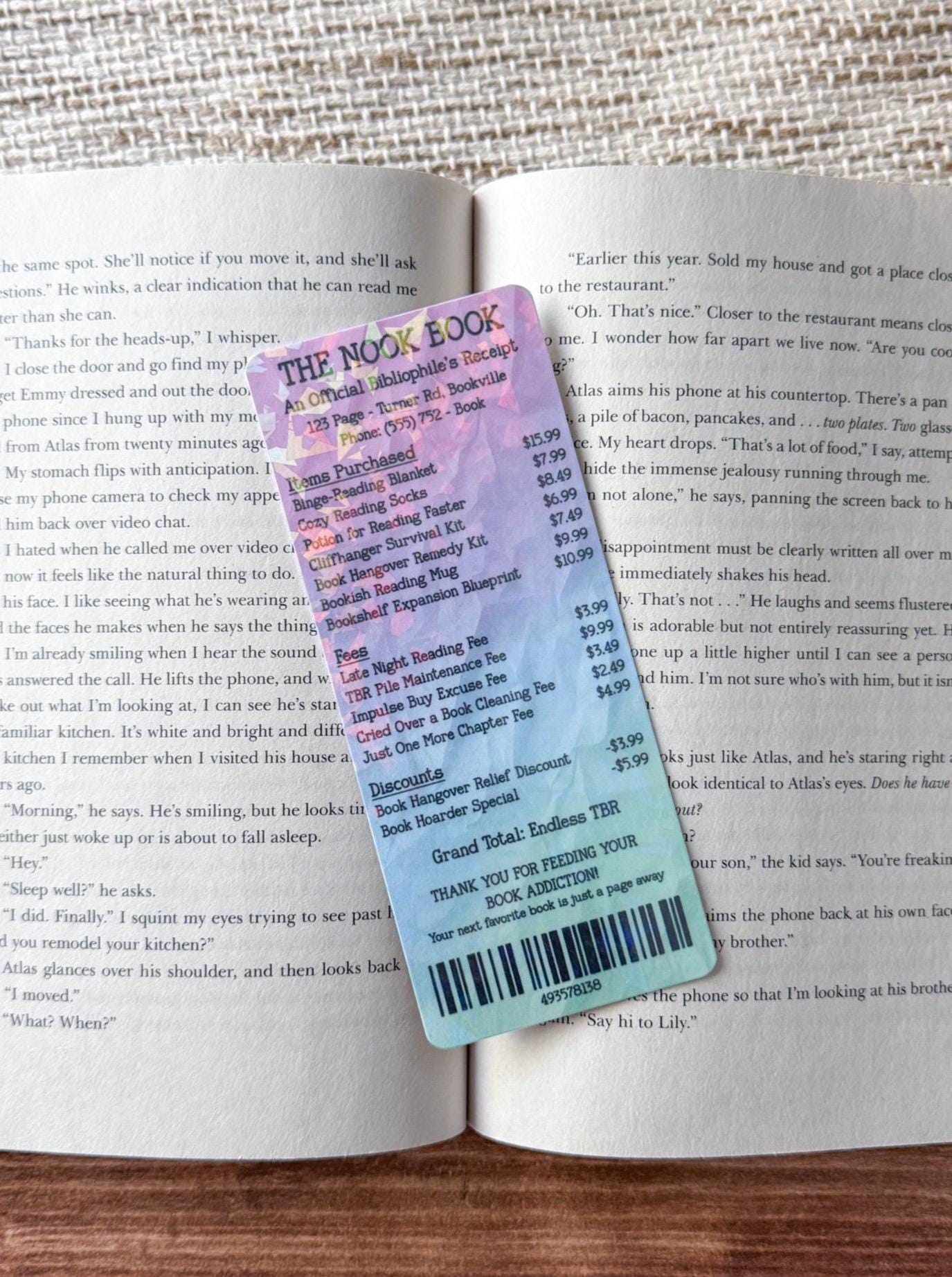 Book Receipt Bookmark Holographic Bookmark