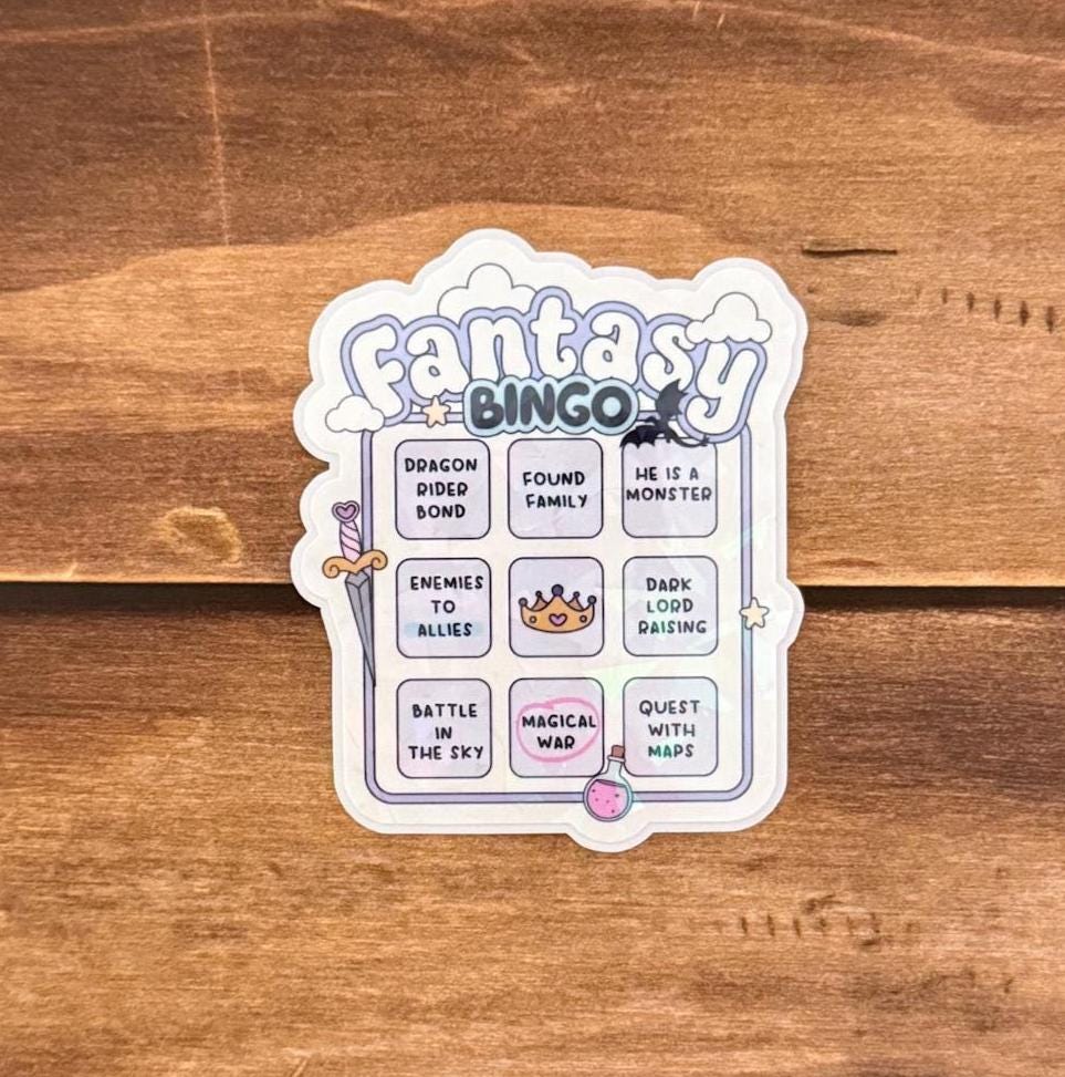 Bookish Bingo Holographic Sticker