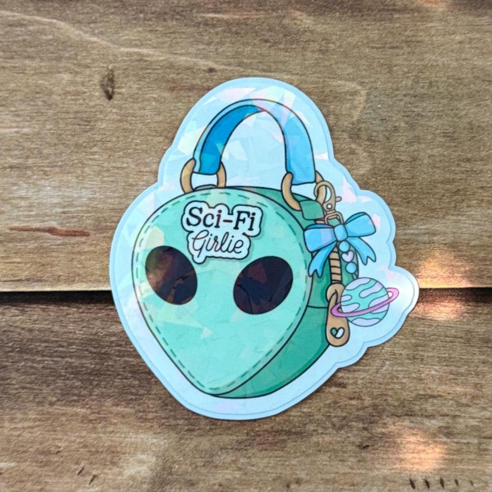 Bookish Girlie Bag Holographic Sticker