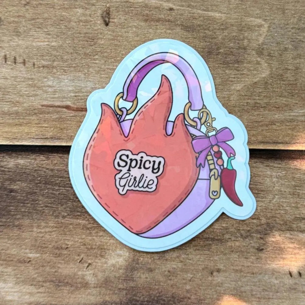 Bookish Girlie Bag Holographic Sticker