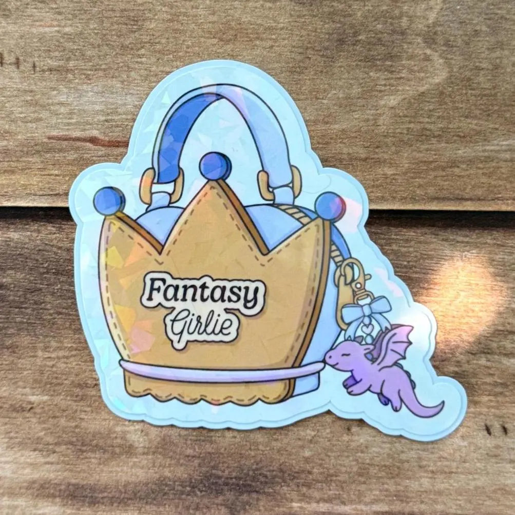 Bookish Girlie Bag Holographic Sticker
