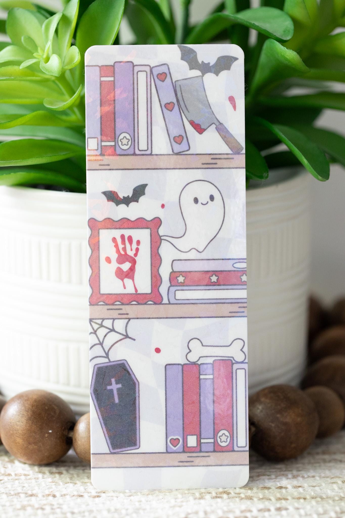 Bookish Bookshelf Holographic Bookmark