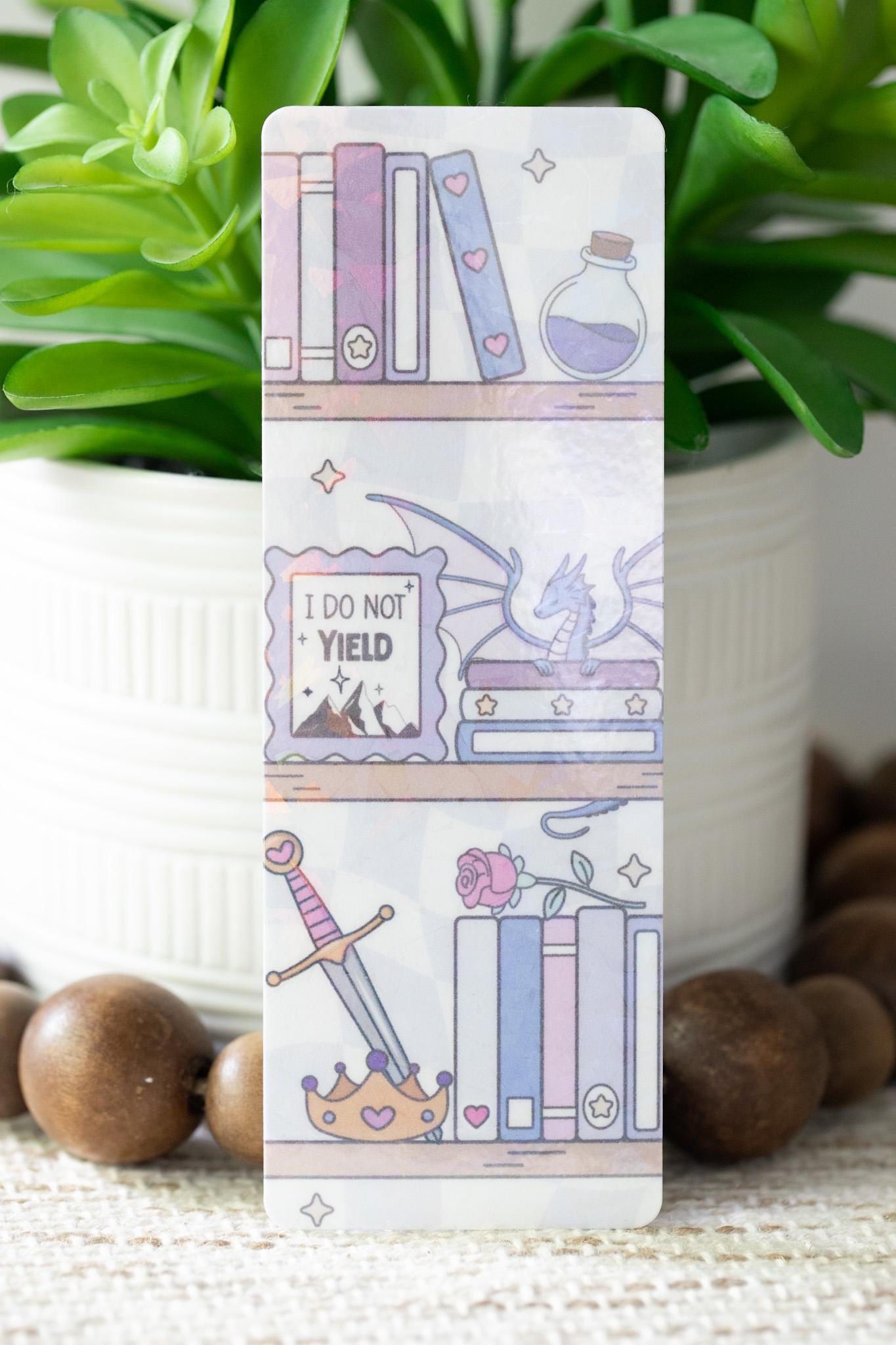 Bookish Bookshelf Holographic Bookmark