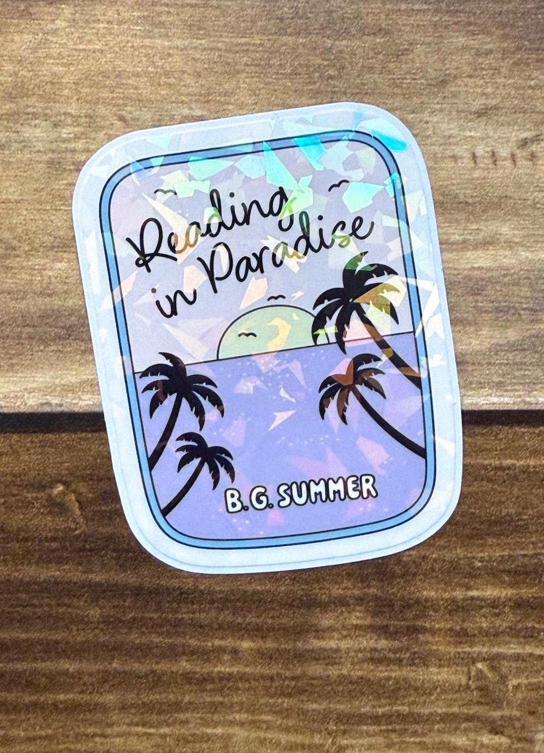 Bookish Girl Summer Holographic Sticker