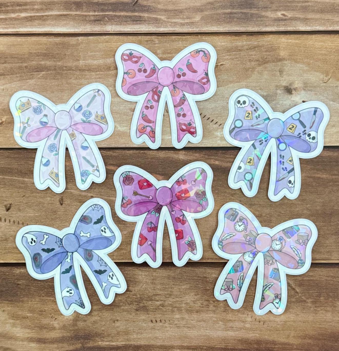Bookish Bow Holographic Sticker
