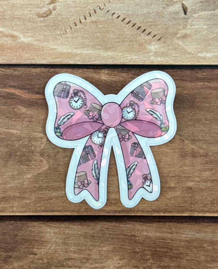 Bookish Bow Holographic Sticker