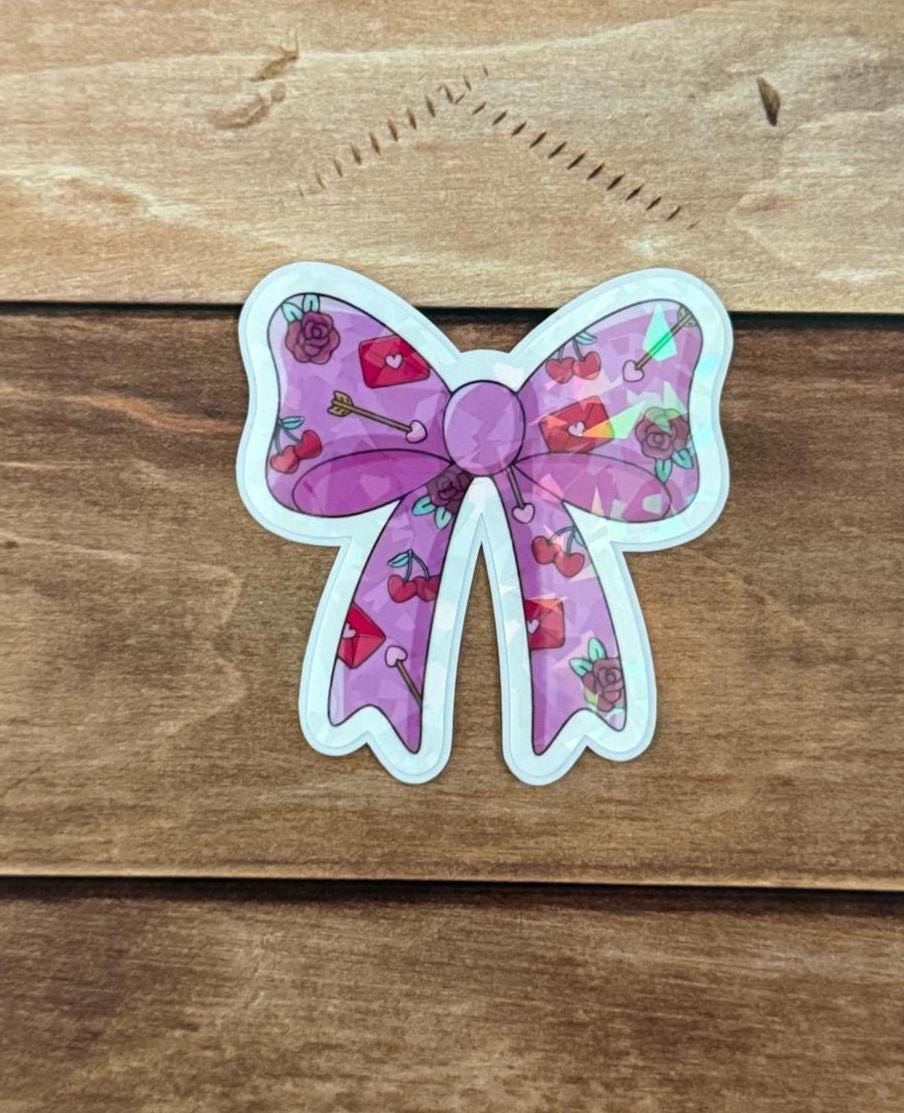 Bookish Bow Holographic Sticker
