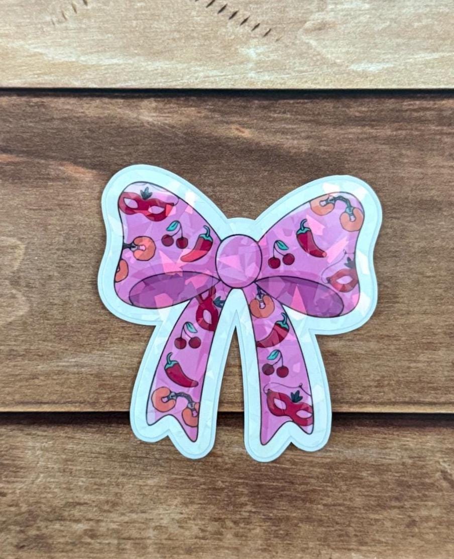 Bookish Bow Holographic Sticker