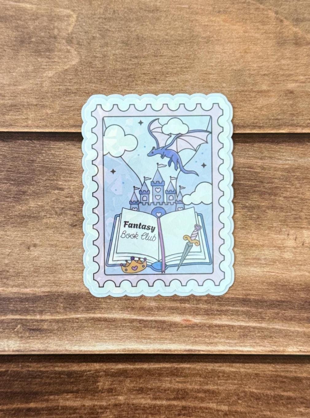 Bookish Stamps Holographic Sticker