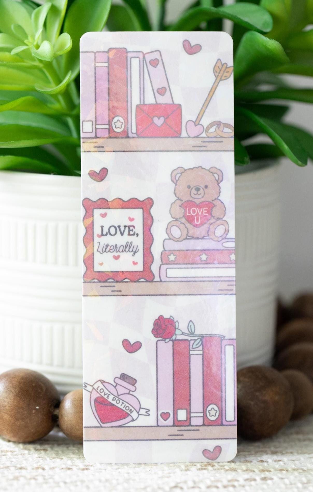 Bookish Bookshelf Holographic Bookmark
