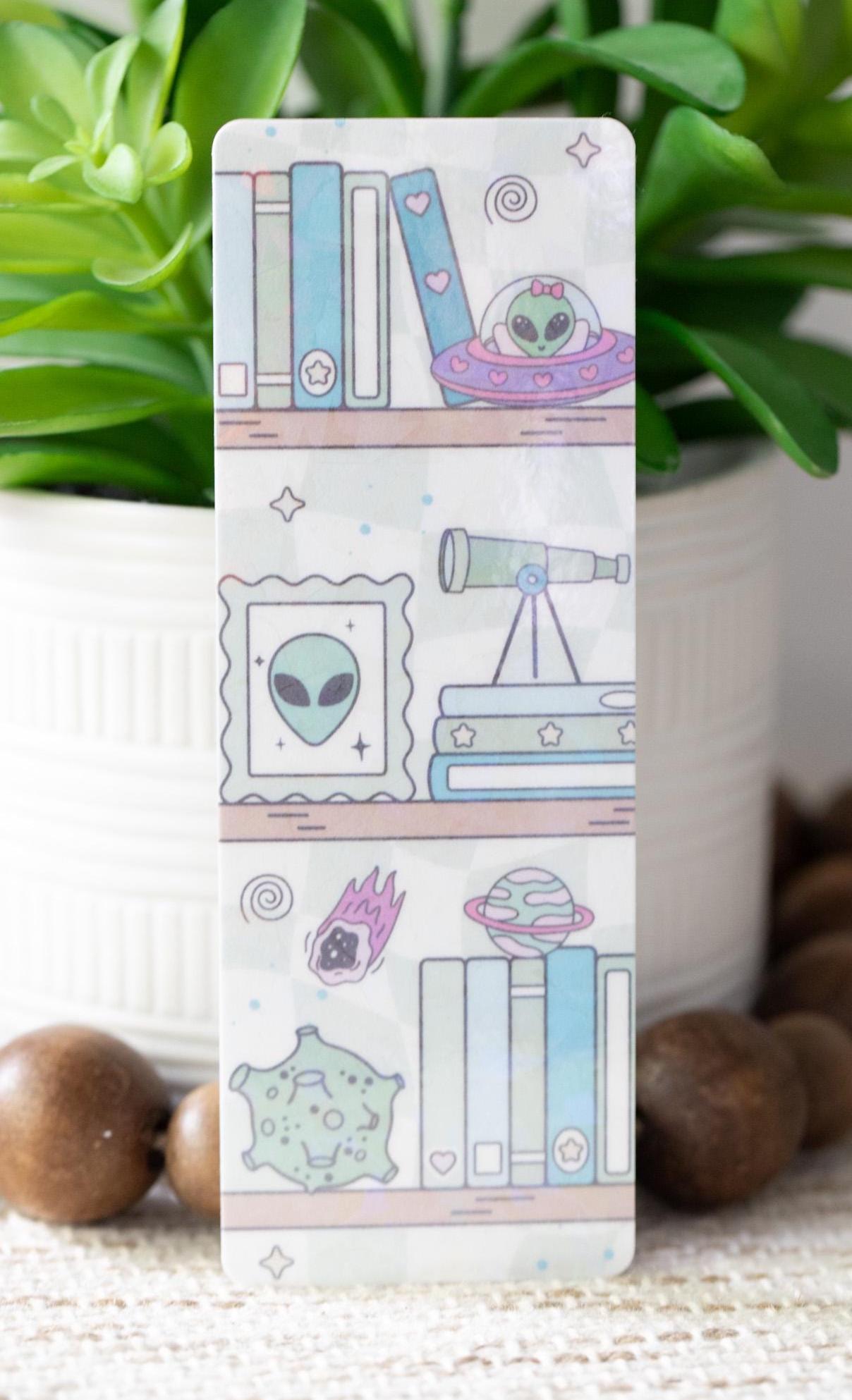 Bookish Bookshelf Holographic Bookmark